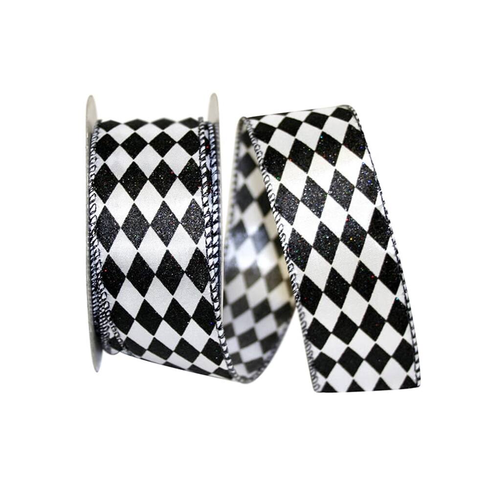 JAM Paper 1.5" x 10yd. Wired Diamond Dare Ribbon