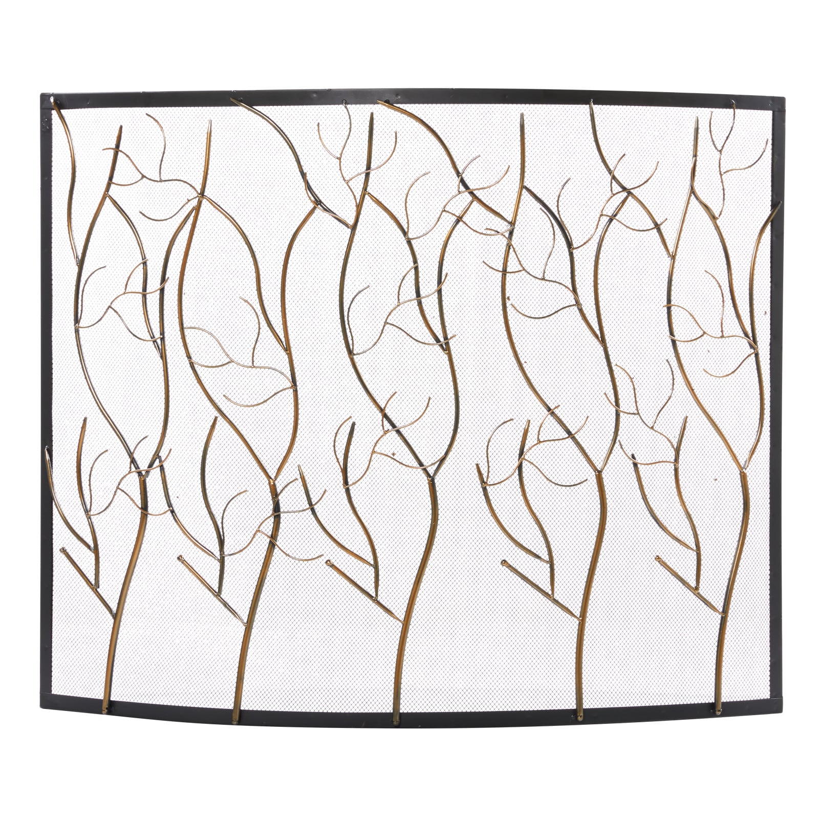 Brass Metal Eclectic Fireplace Screen