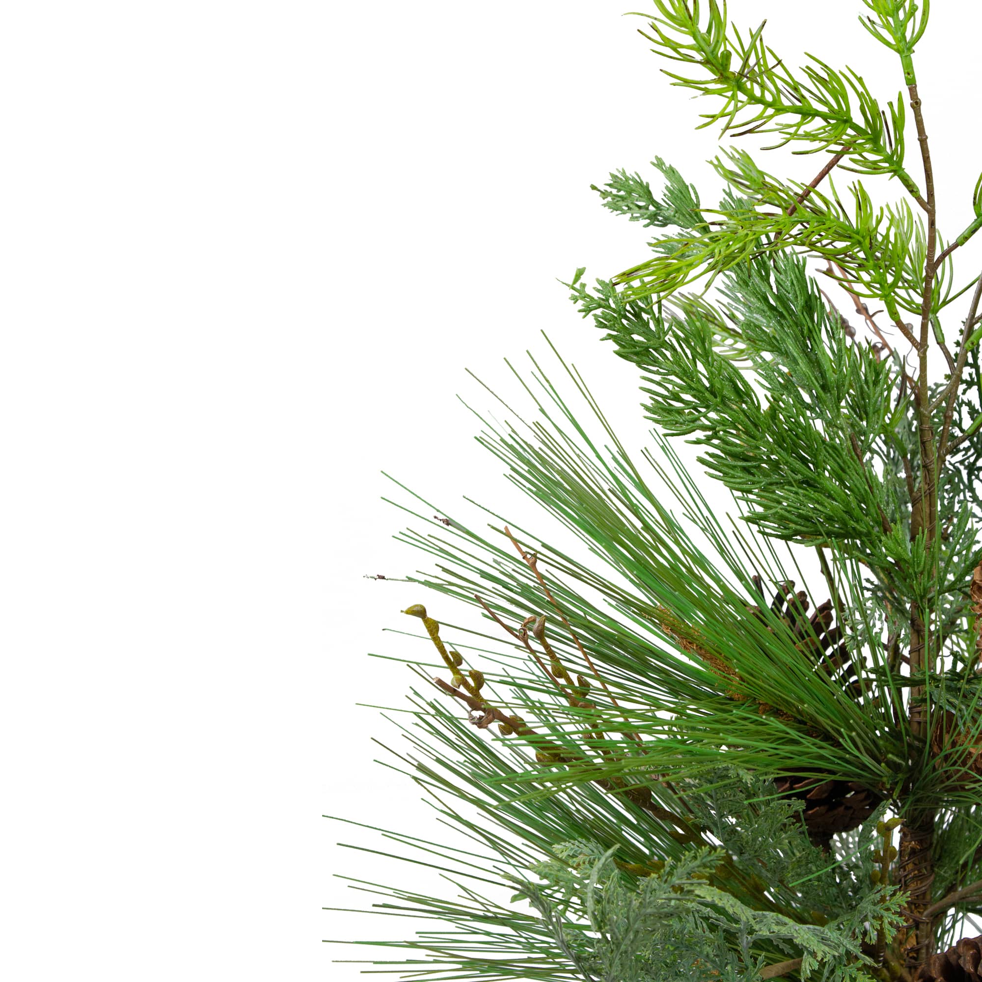 2ft. Unlit Real Touch™️ Mixed Pine & Cedar Artificial Christmas Tree in Gray Pot