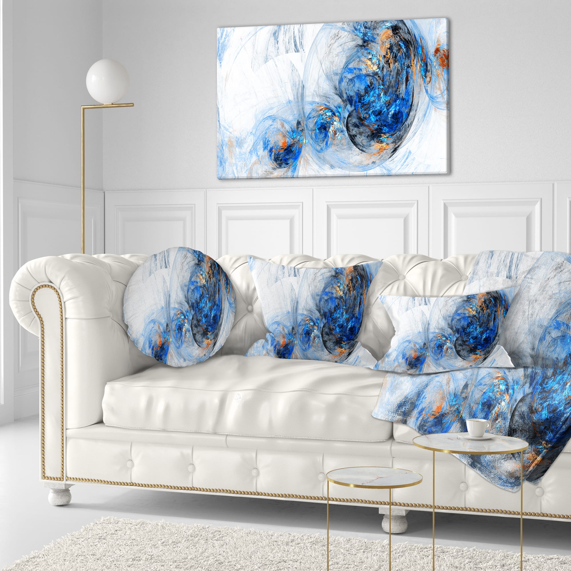 Designart - Colored Smoke Dark Blue - Abstract Canvas art print