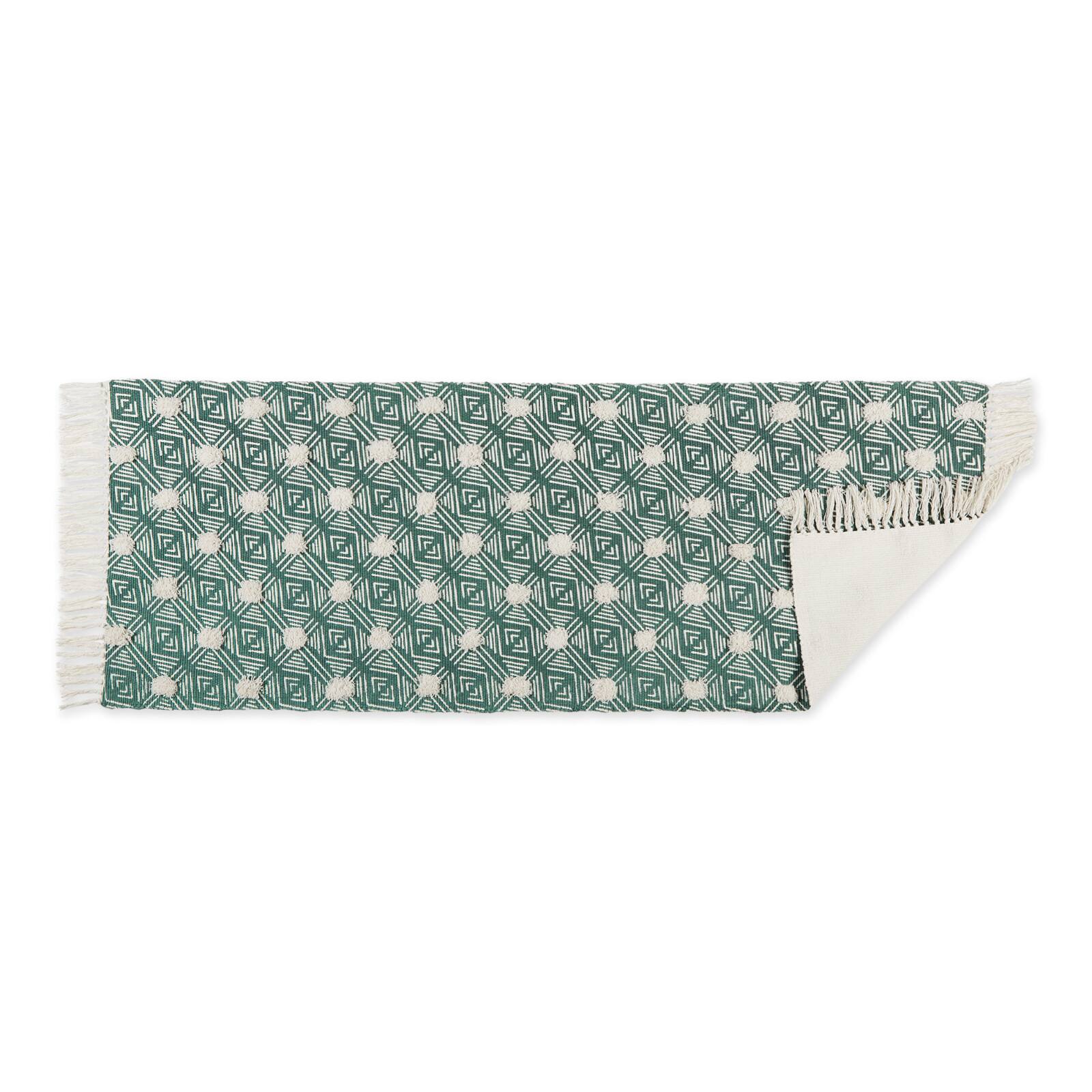 DII® Diamond Printed Off-White Hand-Loomed Shag Rug Runner 2ft. x 6ft
