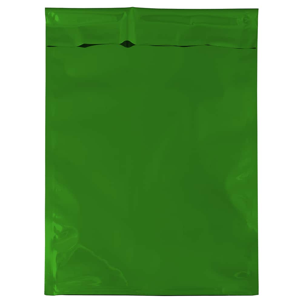 JAM Paper 10" x 13" Green Foil Open End Envelope with Self Adhesive Closure, 25ct.