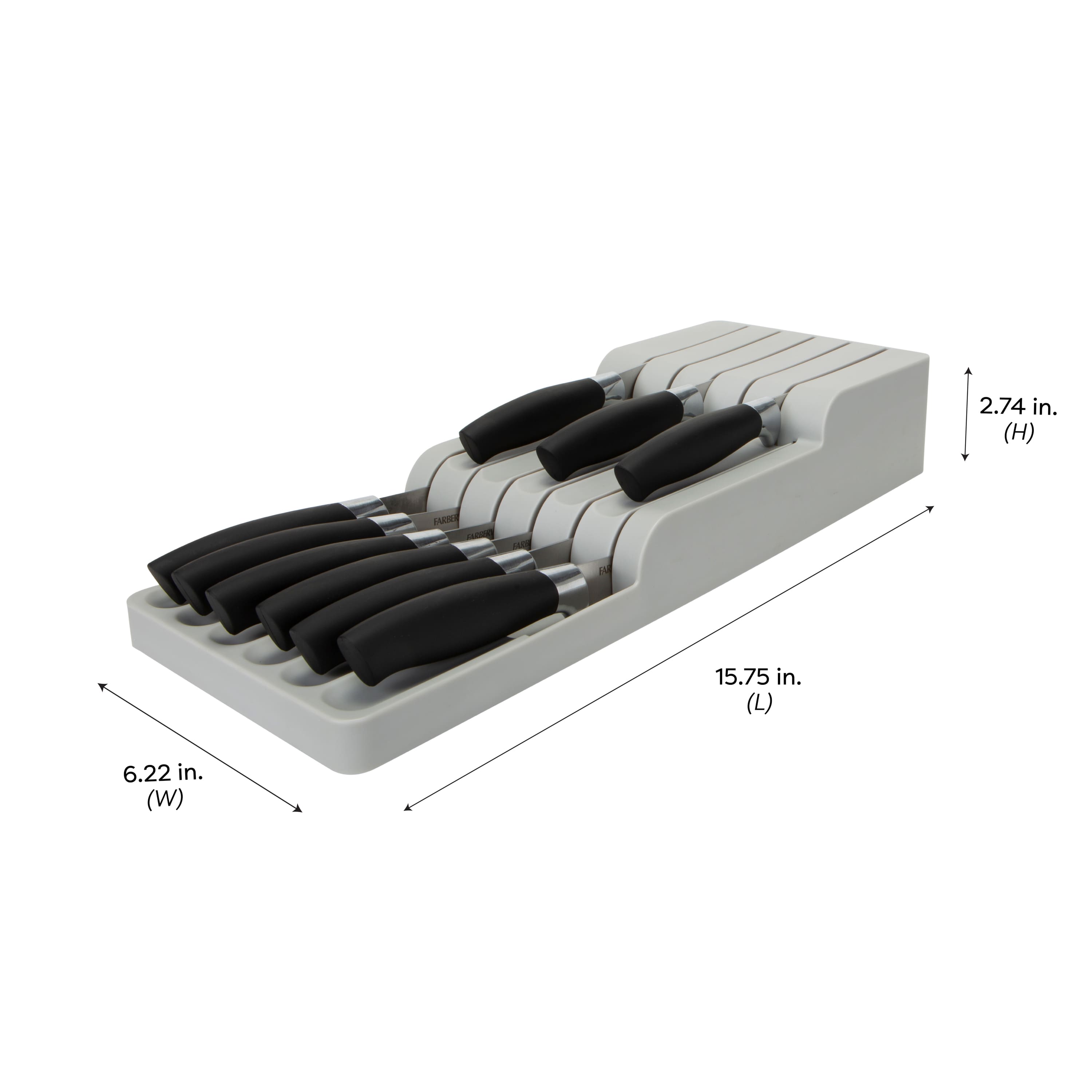 Kitchen Details 2-Tier Gray In-Drawer Knife Organizer