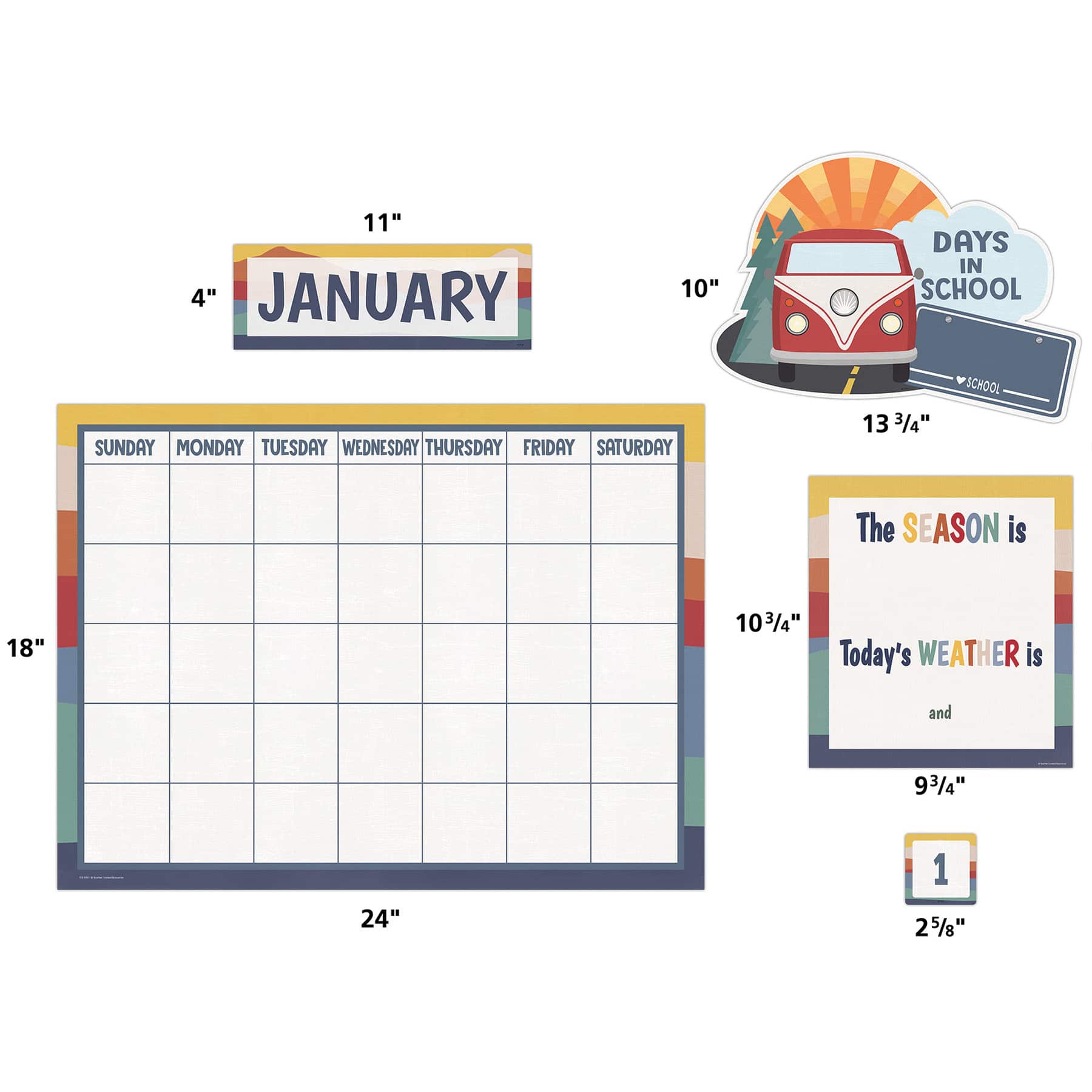 Teacher Created Resources® Moving Mountains Road Trip Calendar Bulletin Board Set