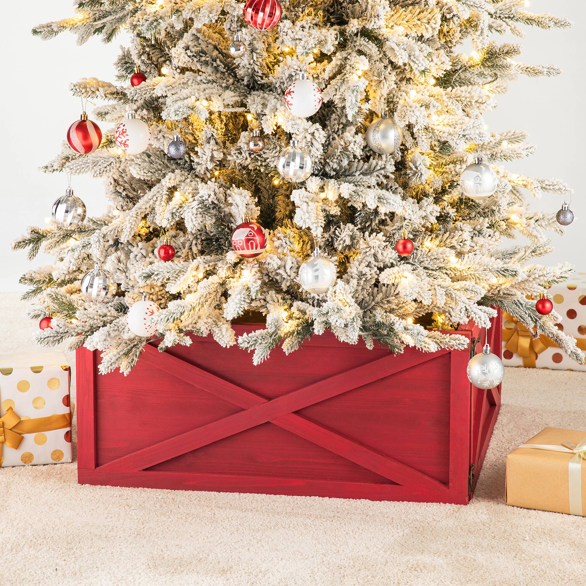 Glitzhome® 22" Wooden Tree Collar