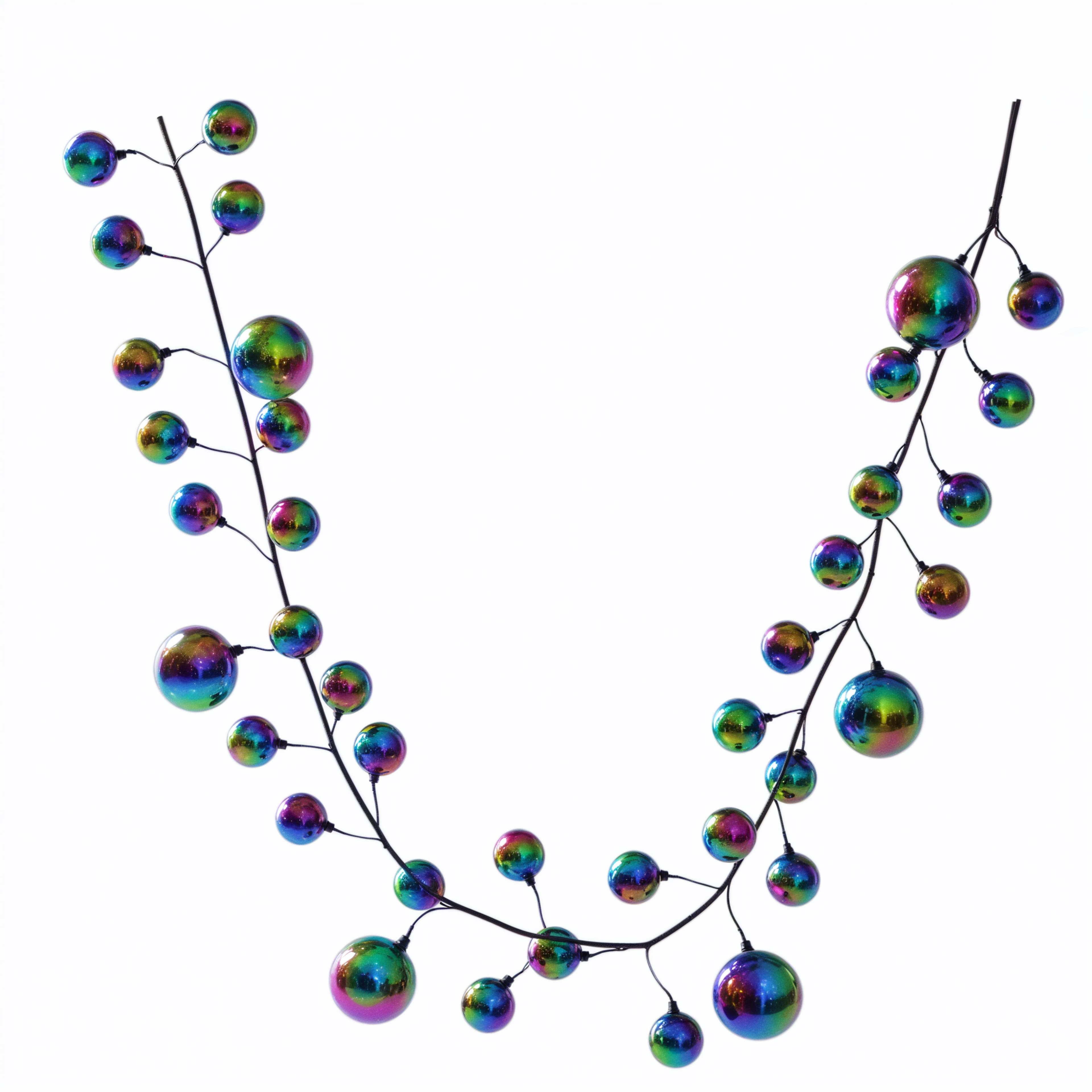 6ft. Iridescent Black Ball Ornament Garland by Ashland®