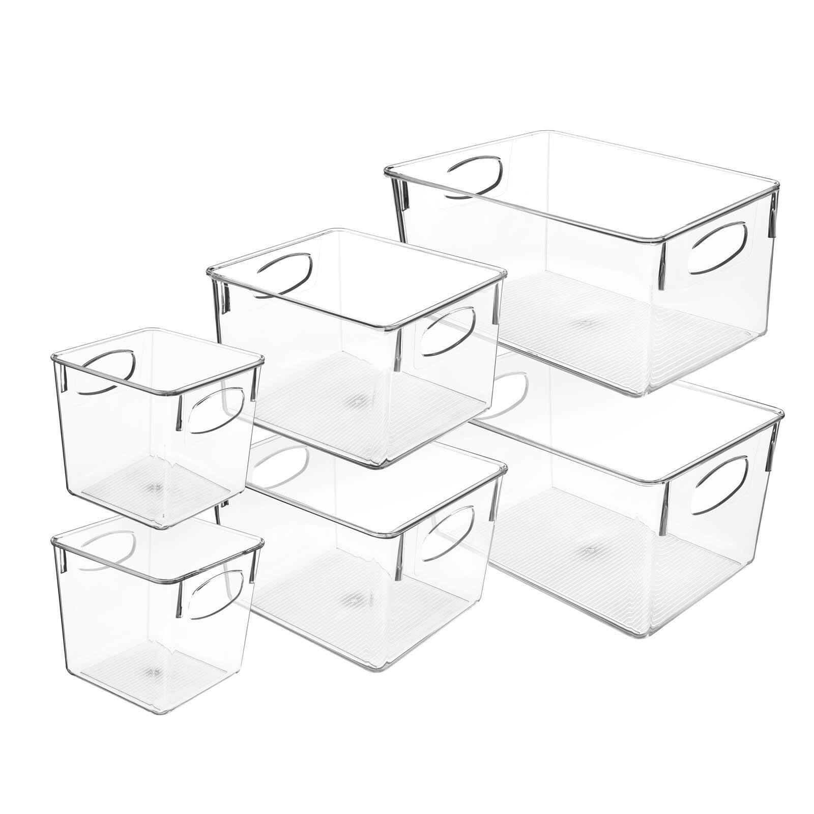 Sorbus Small, Medium & Large Clear 6 Bin Set