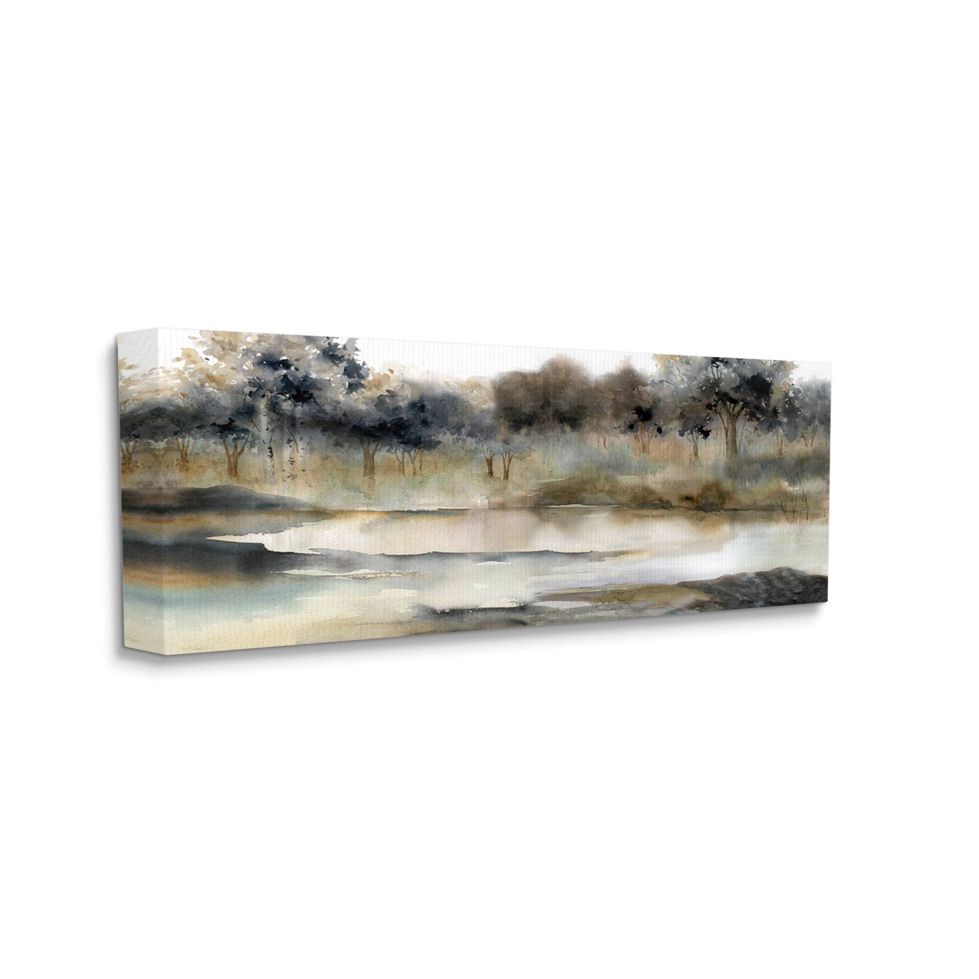 Stupell Industries Trees By Lakeside Landscape Canvas Wall Art