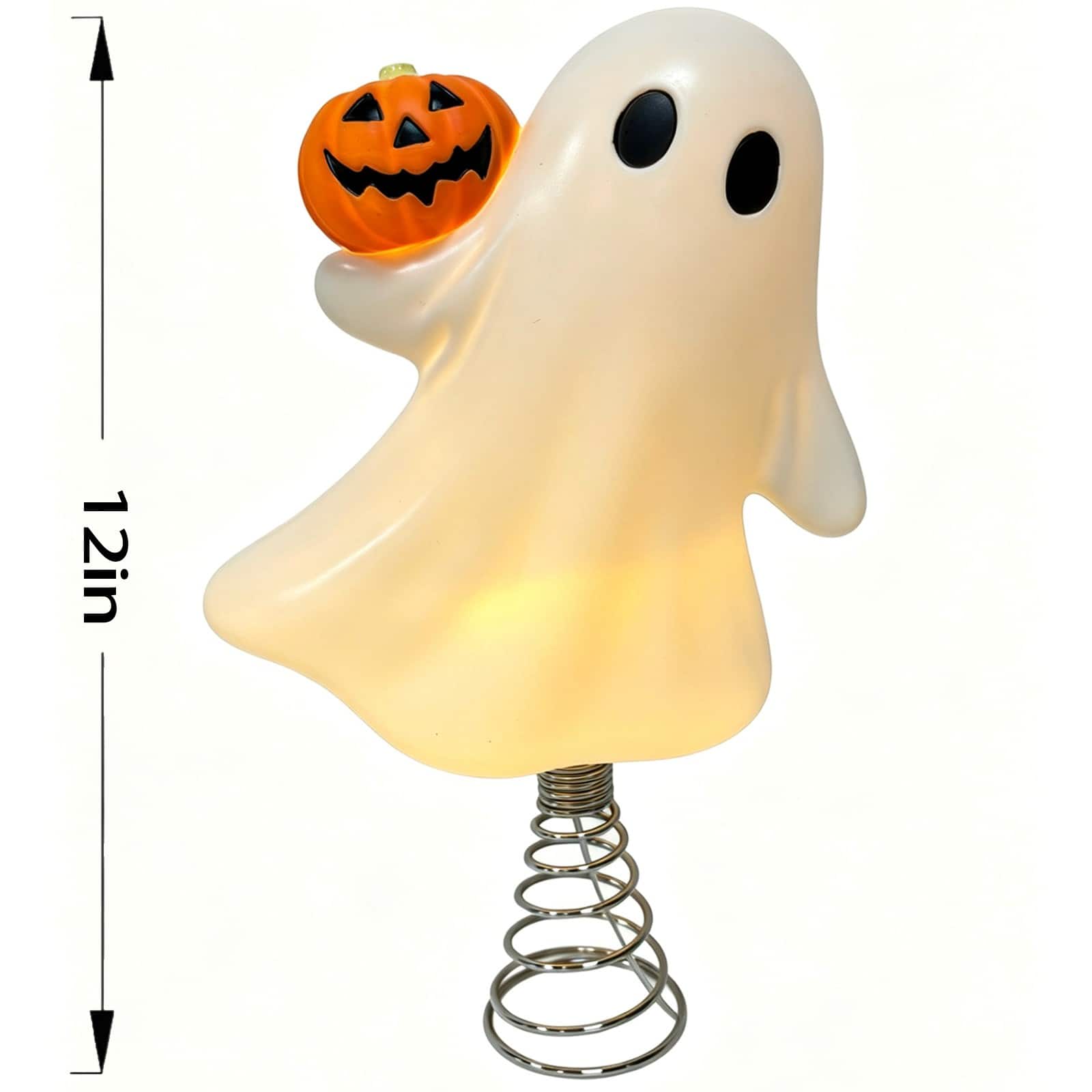 12" Lighted Ghost & Jack-o'-Lantern Tree Topper with Warm White LED Lights by Ashland®