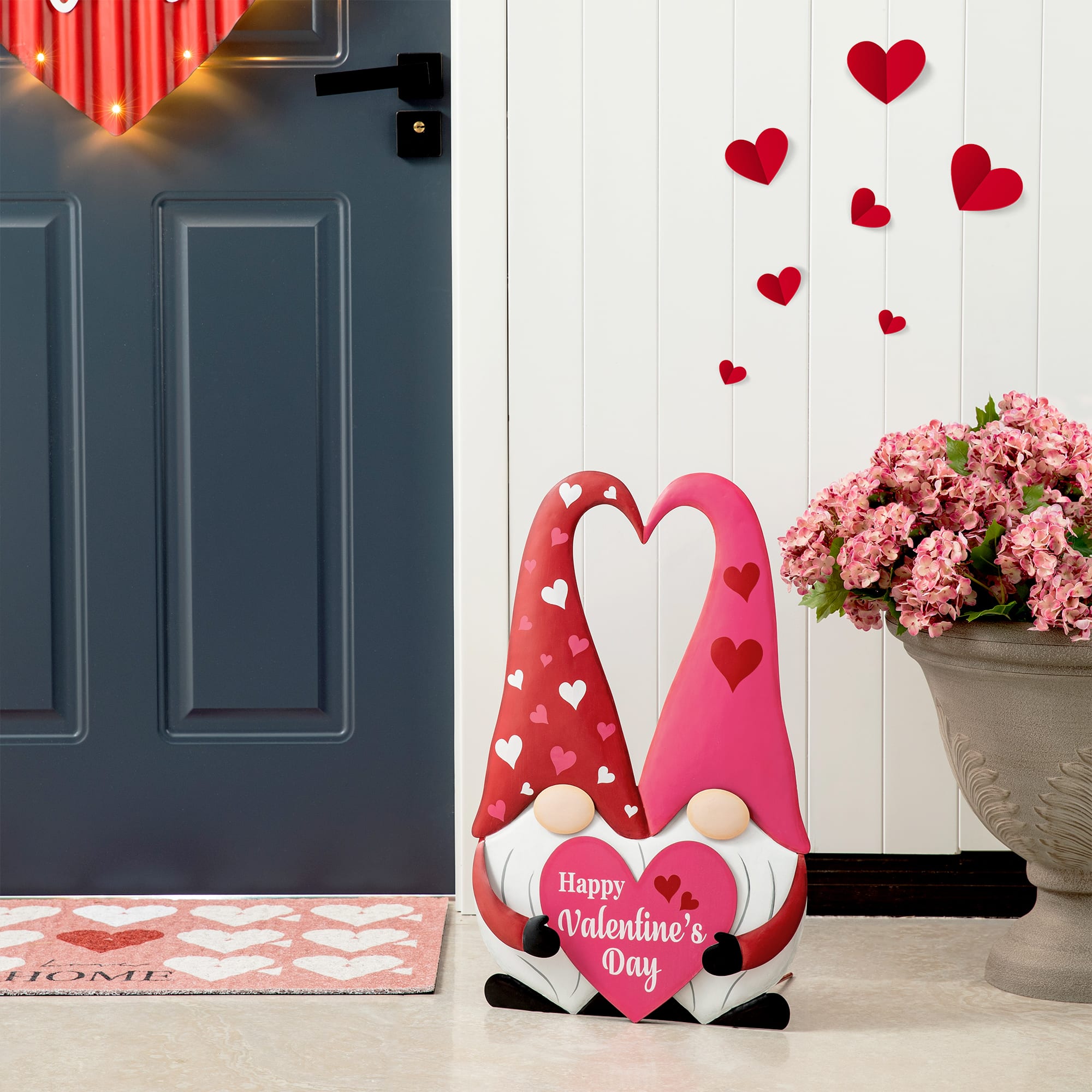 Glitzhome® 30" Valentine's Metal Gnome Couple Yard Stake