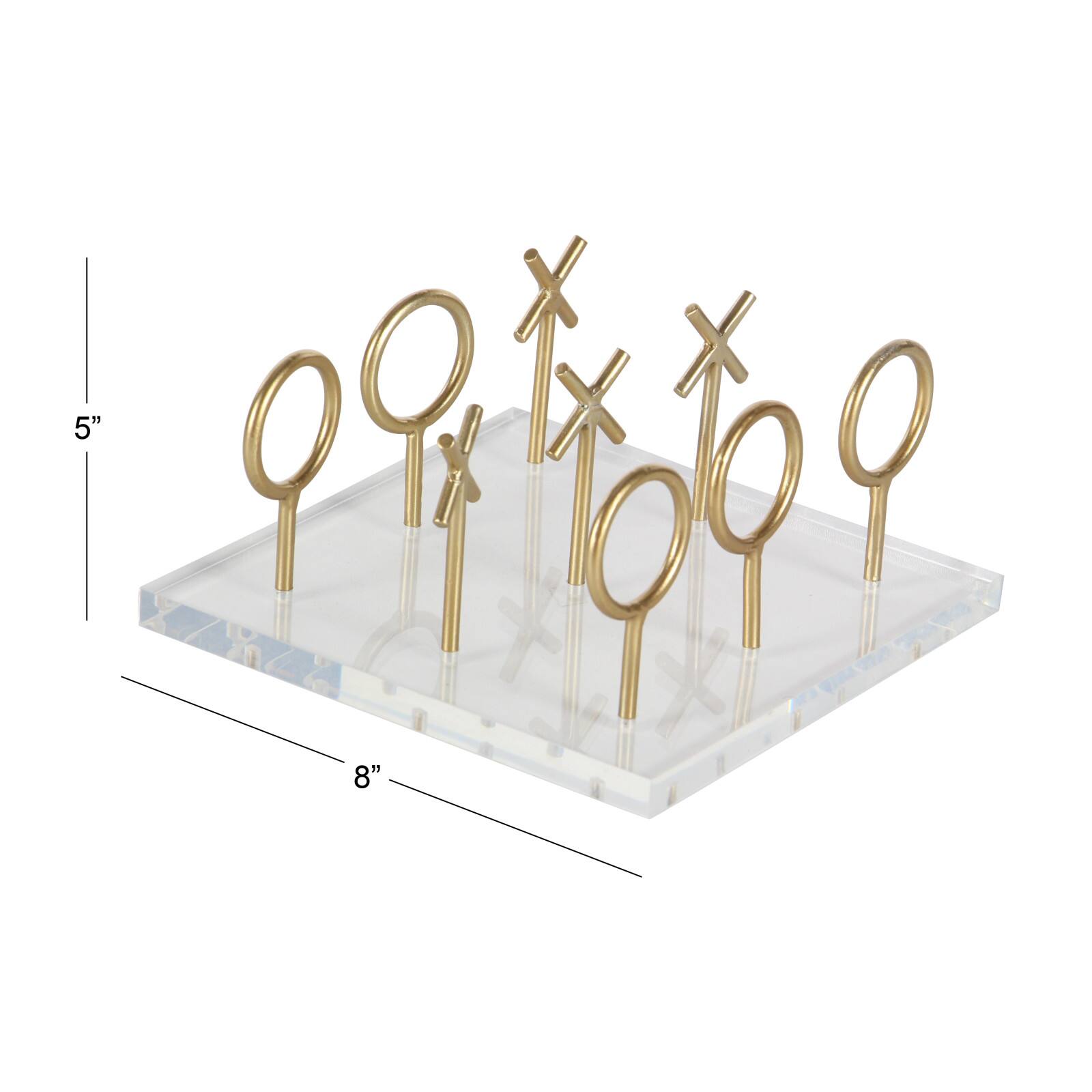 CosmoLiving by Cosmopolitan Gold & White Acrylic Glam Tic-Tac-Toe Game Set