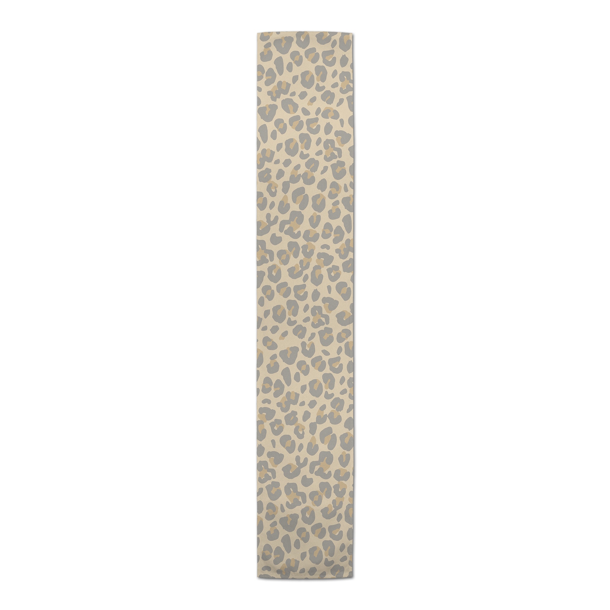 72" Neutral Leopard Cotton Twill Runner