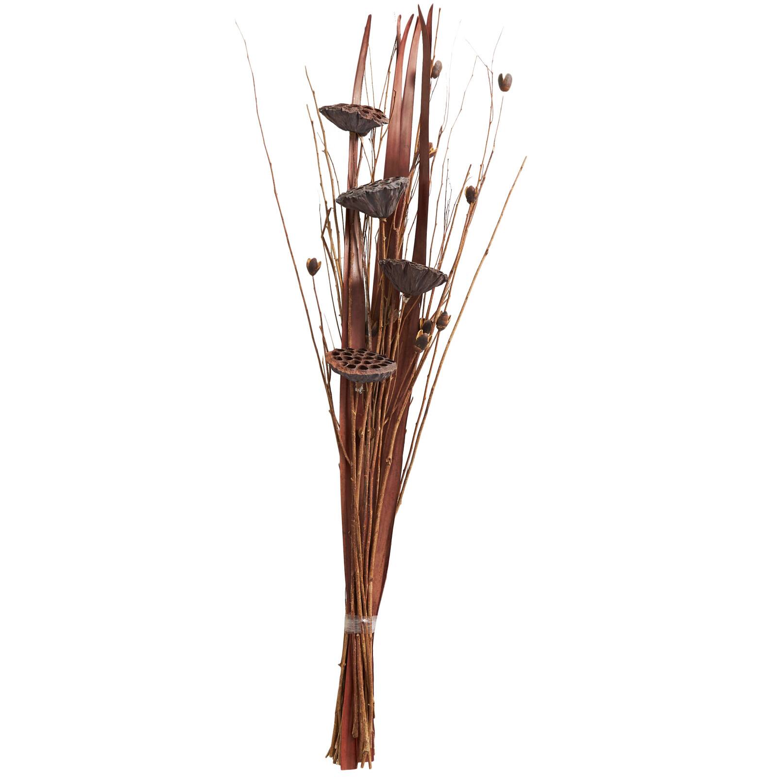 40" Brown Dried Lotus Flower Natural Foliage Bundle