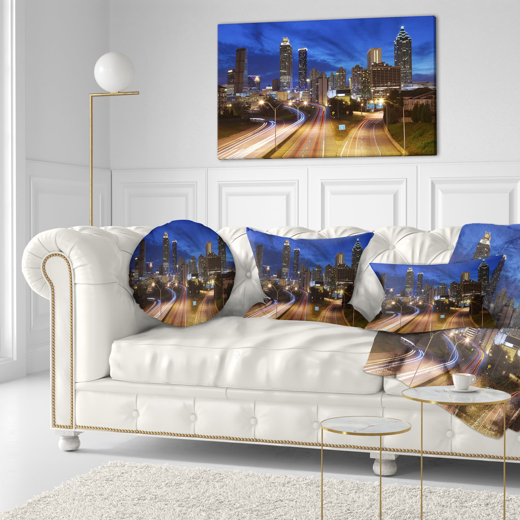 Designart - Atlanta Skyline Twilight Blue Hour - Cityscape Canvas Print
