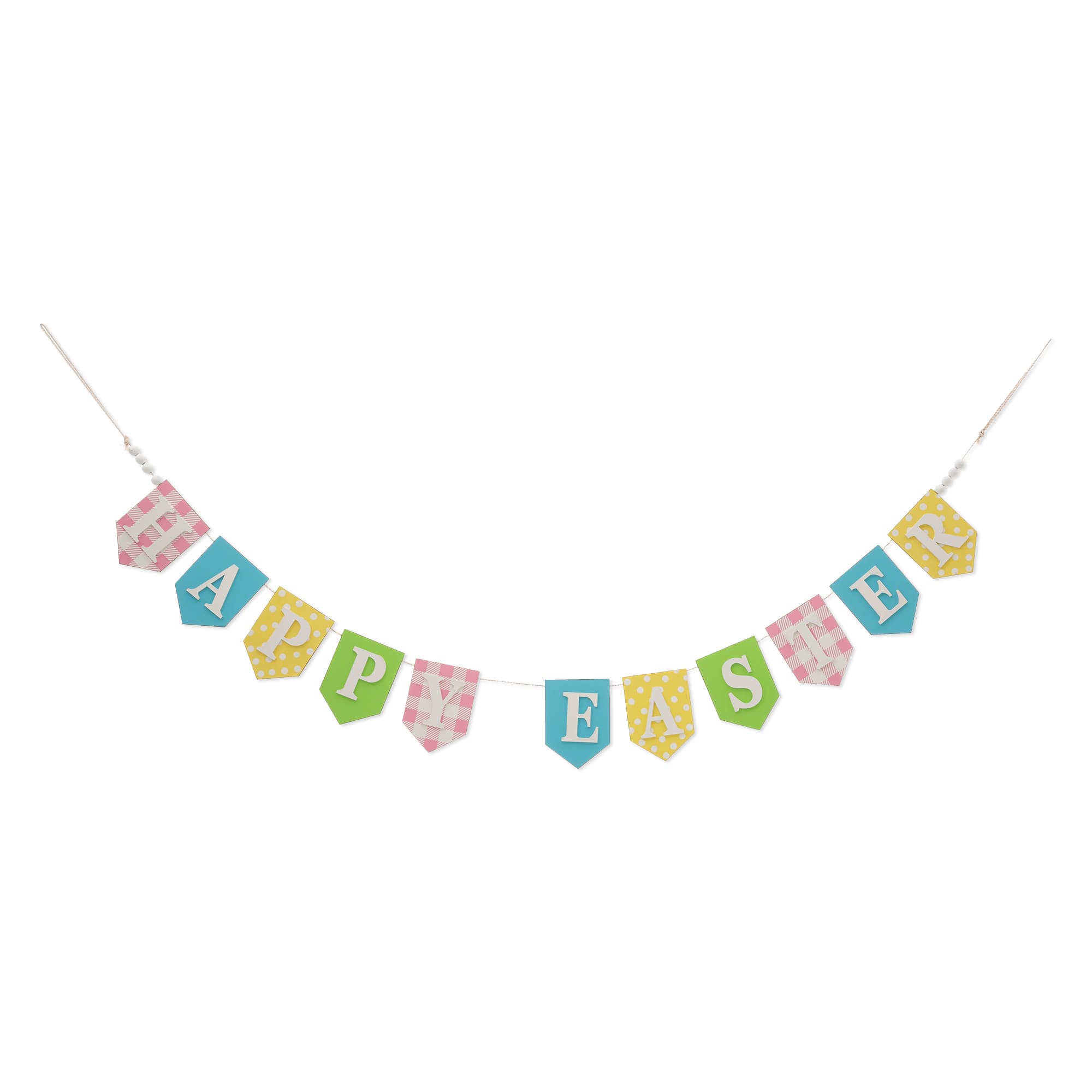 Glitzhome® 6.5ft. Wooden Happy Easter Garland