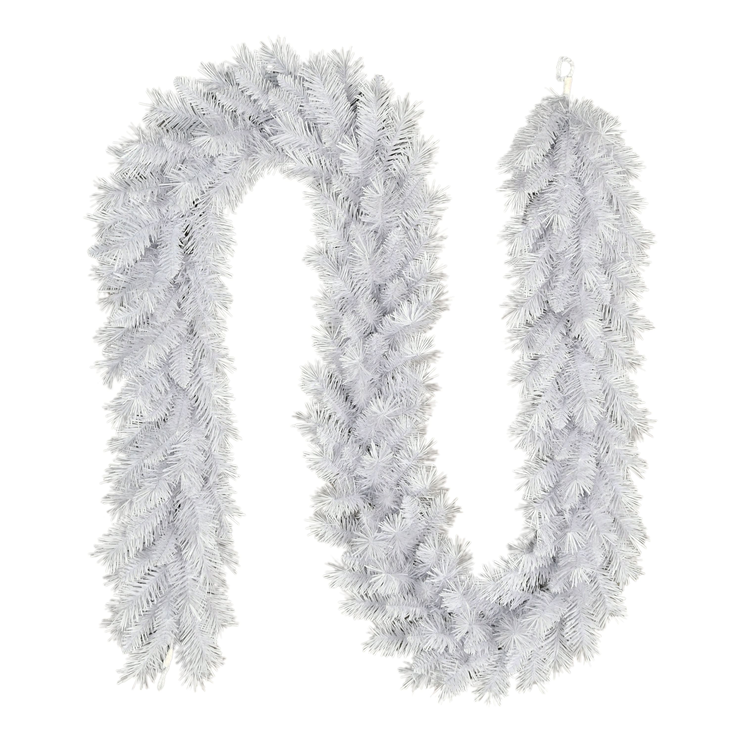 9ft. White Artificial Round Valley Pine Garland