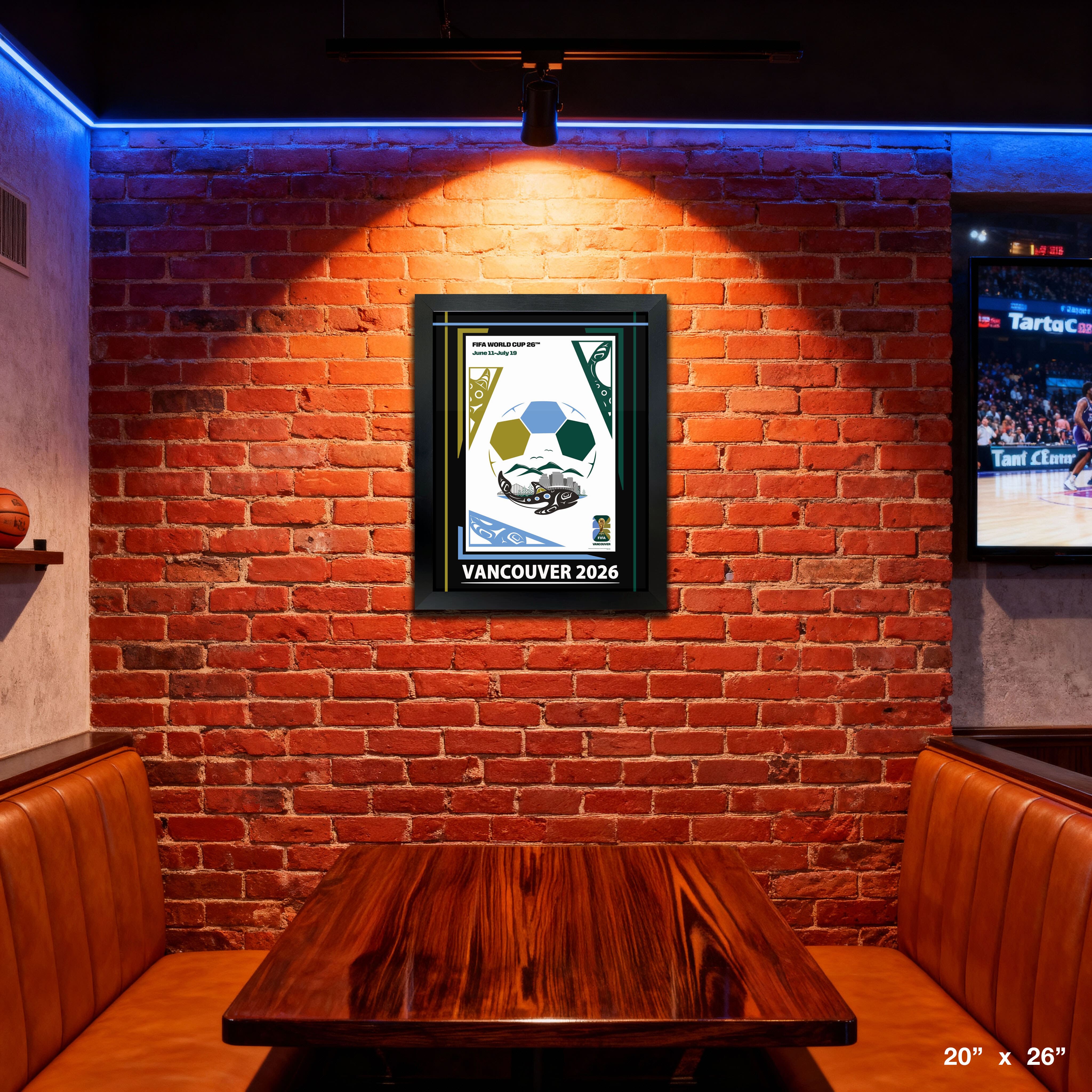 Vancouver 2026 FIFA World Cup Poster PhotoGlass Framed 20" x 26"