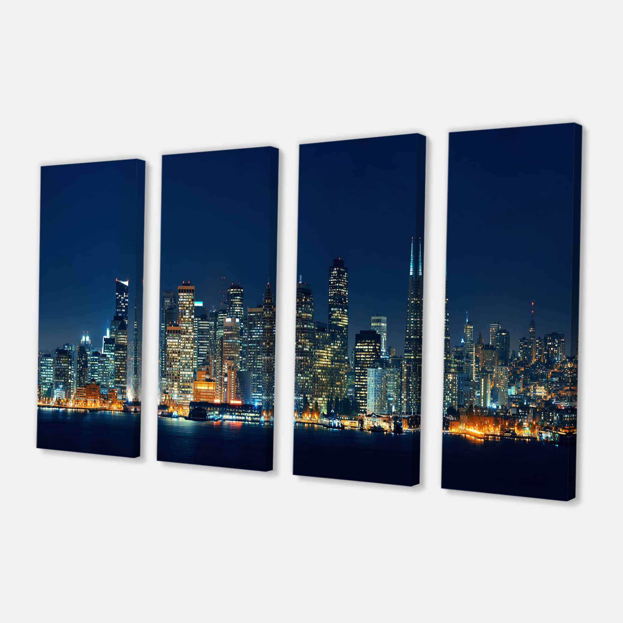 Designart - San Francisco Skyline at Night - Cityscape Canvas Print