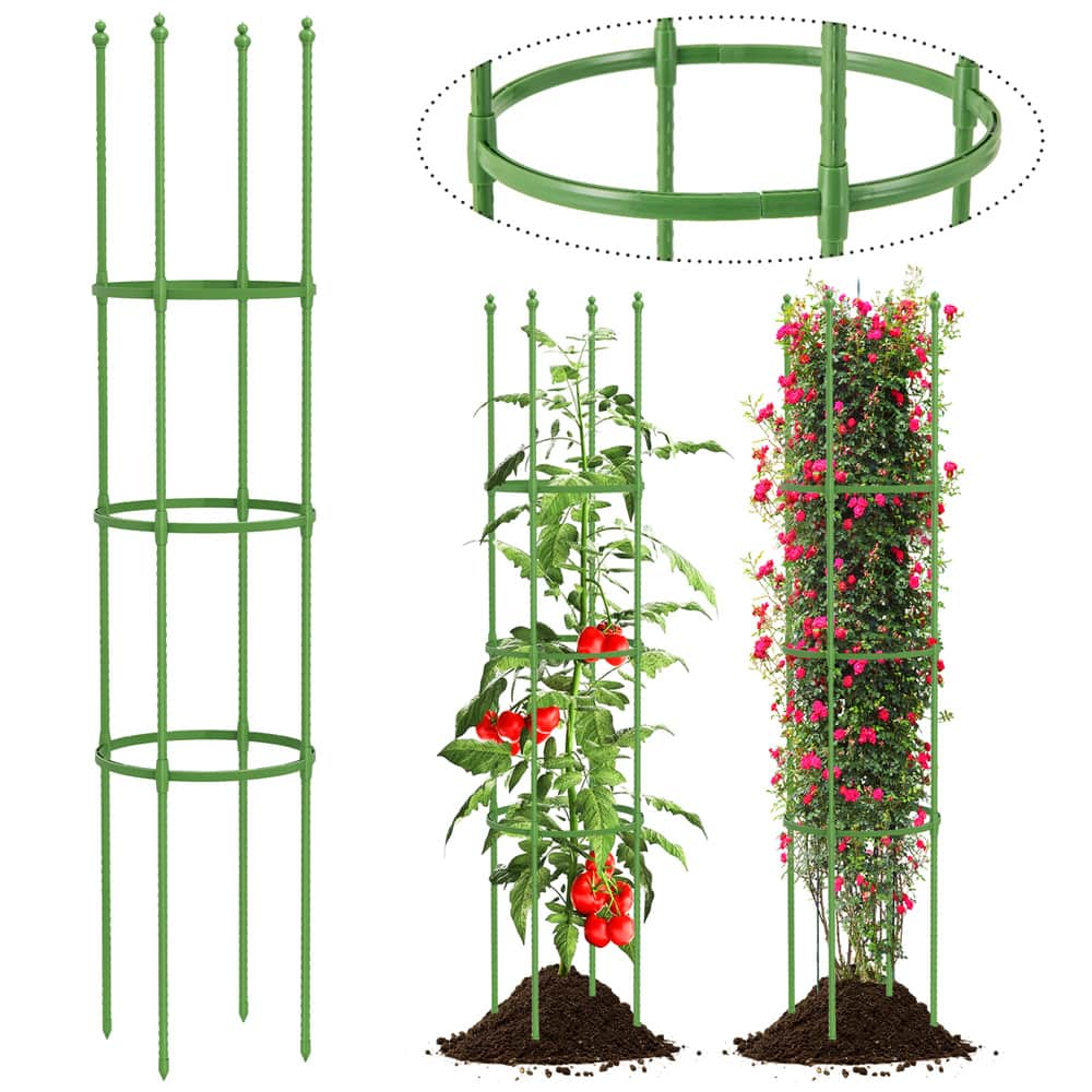 Costway 57" Adjustable Height Garden Trellis Plant Support & Tomato Cages, 2ct.