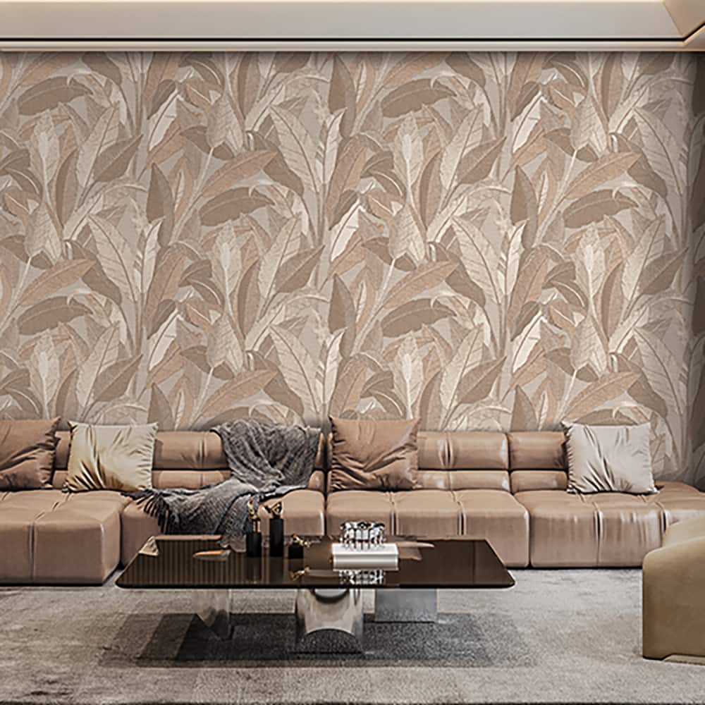 Designs Direct Embroidered Tropical Foliage Wallpaper