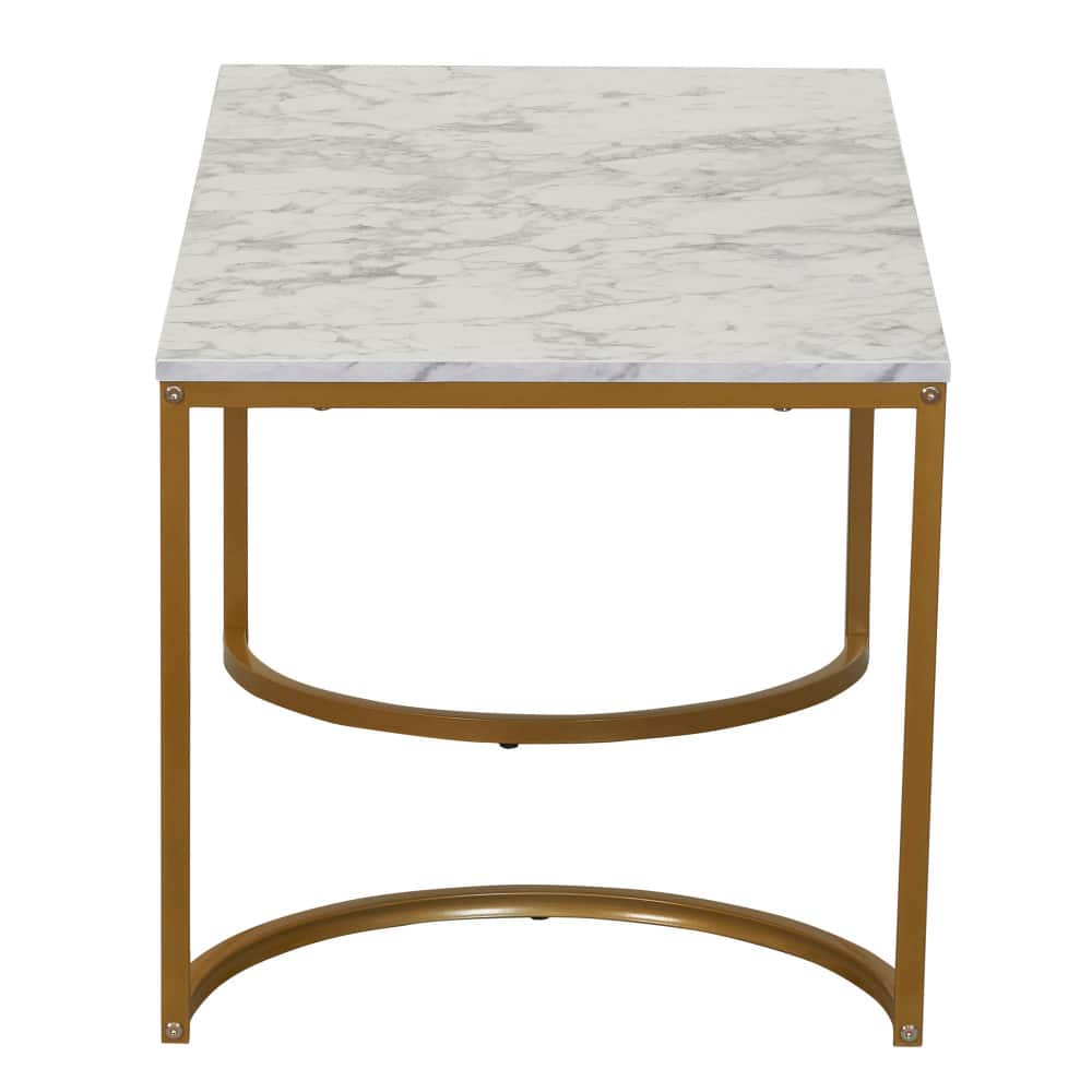 Household Essentials 39" Half Moon Rectangular Coffee Table