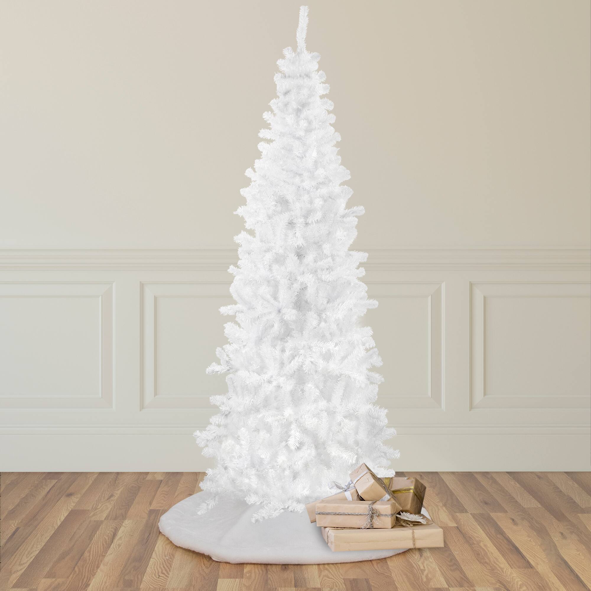 7.5ft. Unlit White Georgian Pine Pencil Artificial Christmas Tree