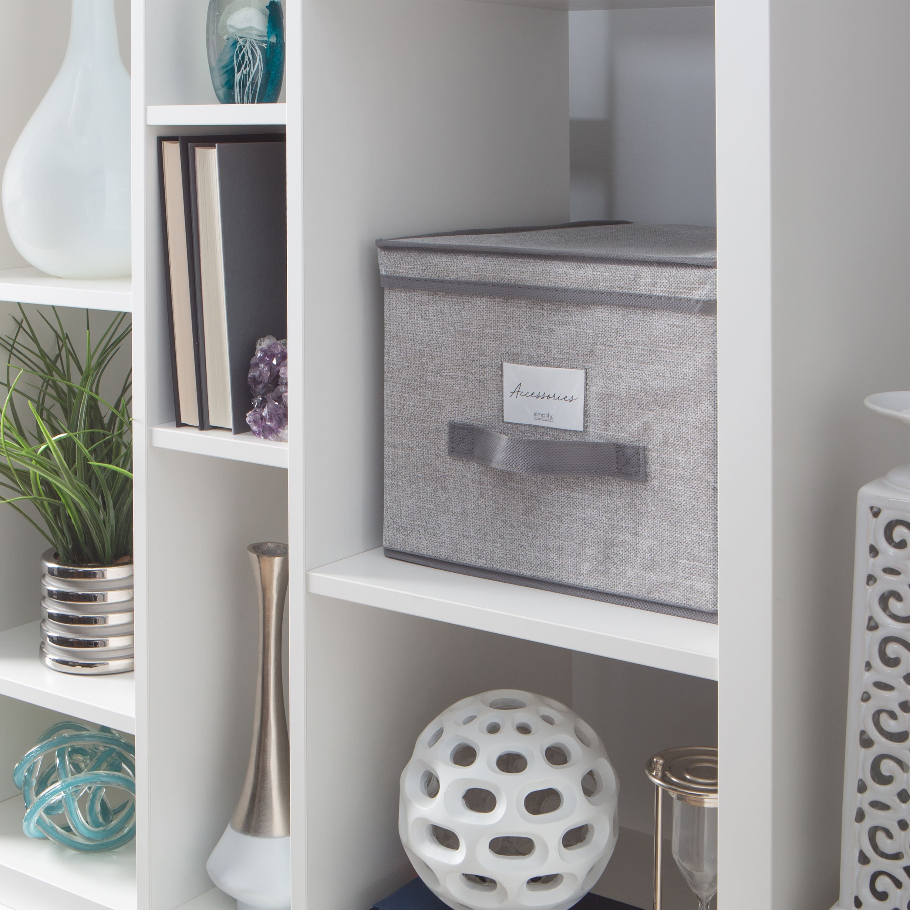 Simplify 12" Heather Gray Storage Box