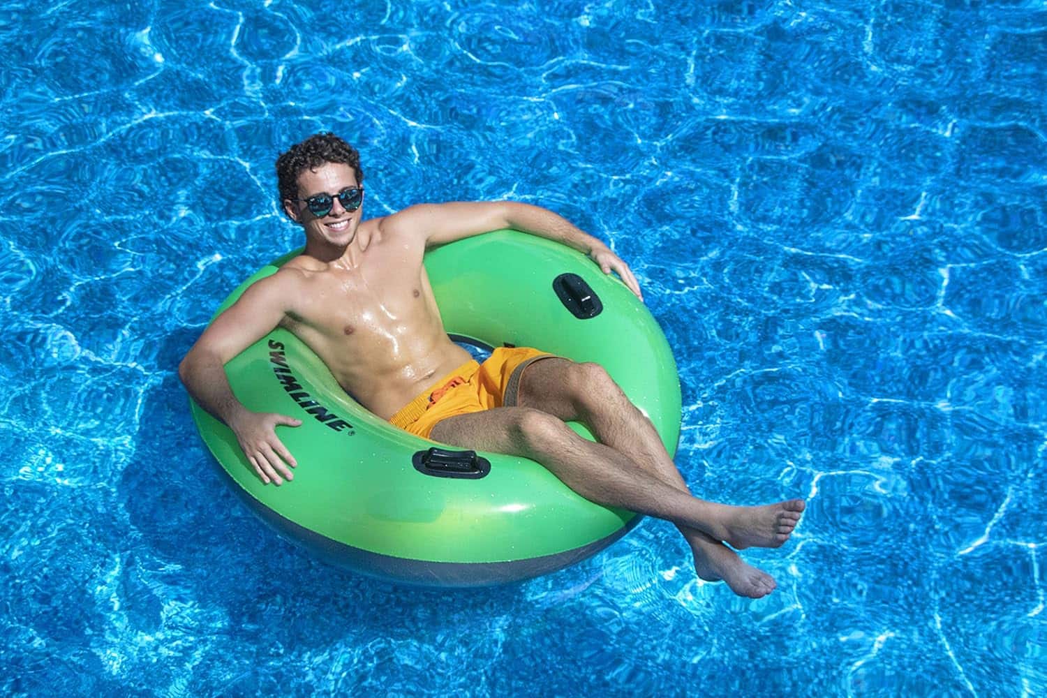 Inflatable Swimming Pool Inner Tube Ring Float - 48" - Green