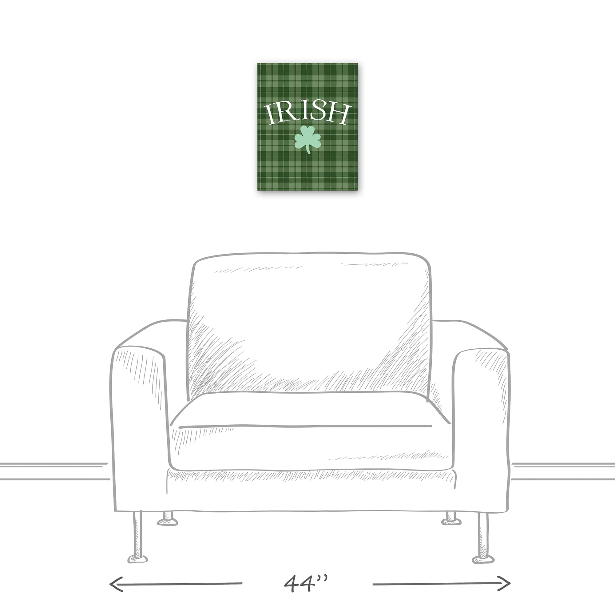 Irish Clover Green 11" x 14" Canvas Wall Art