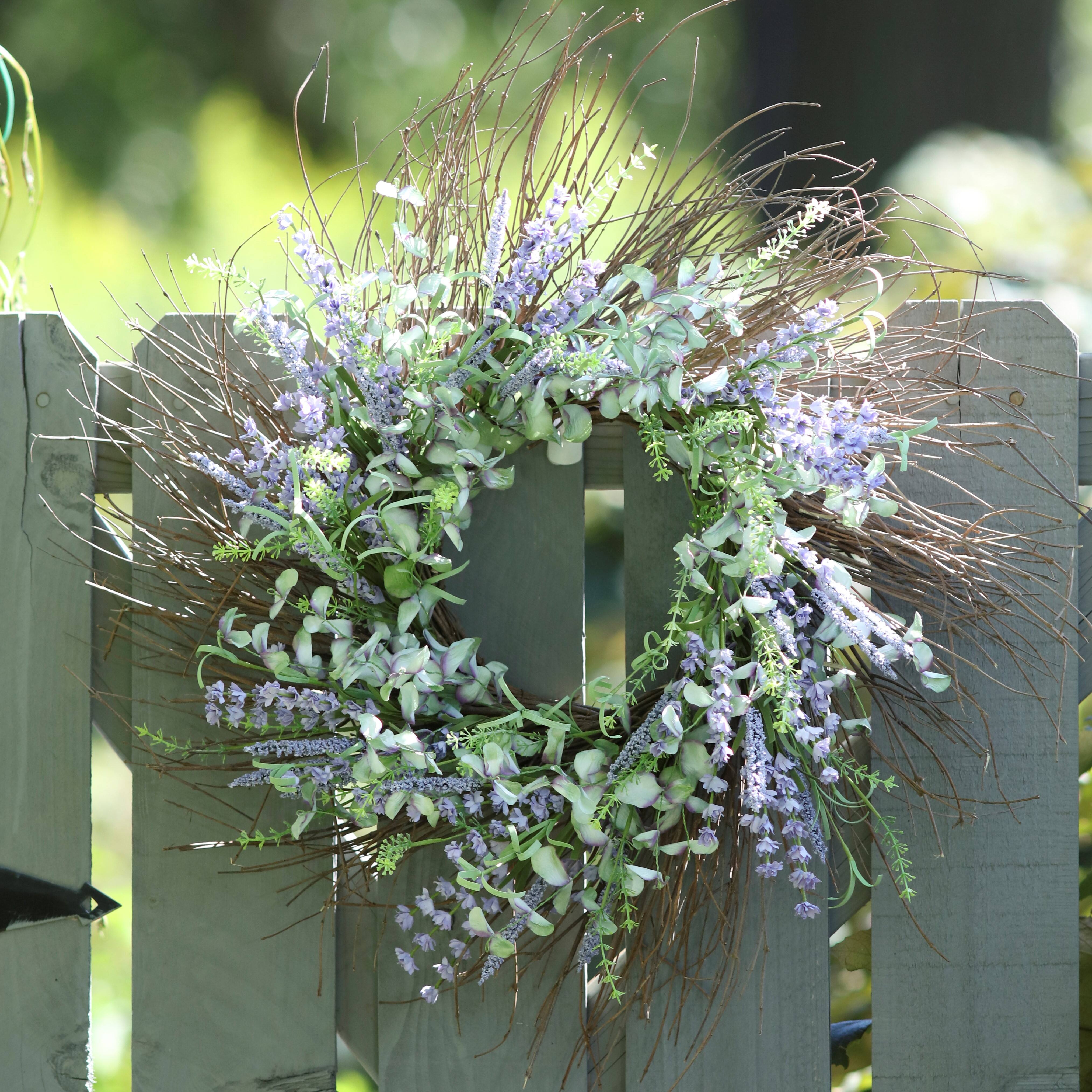 30.5" Purple & Green Floral Wreath 