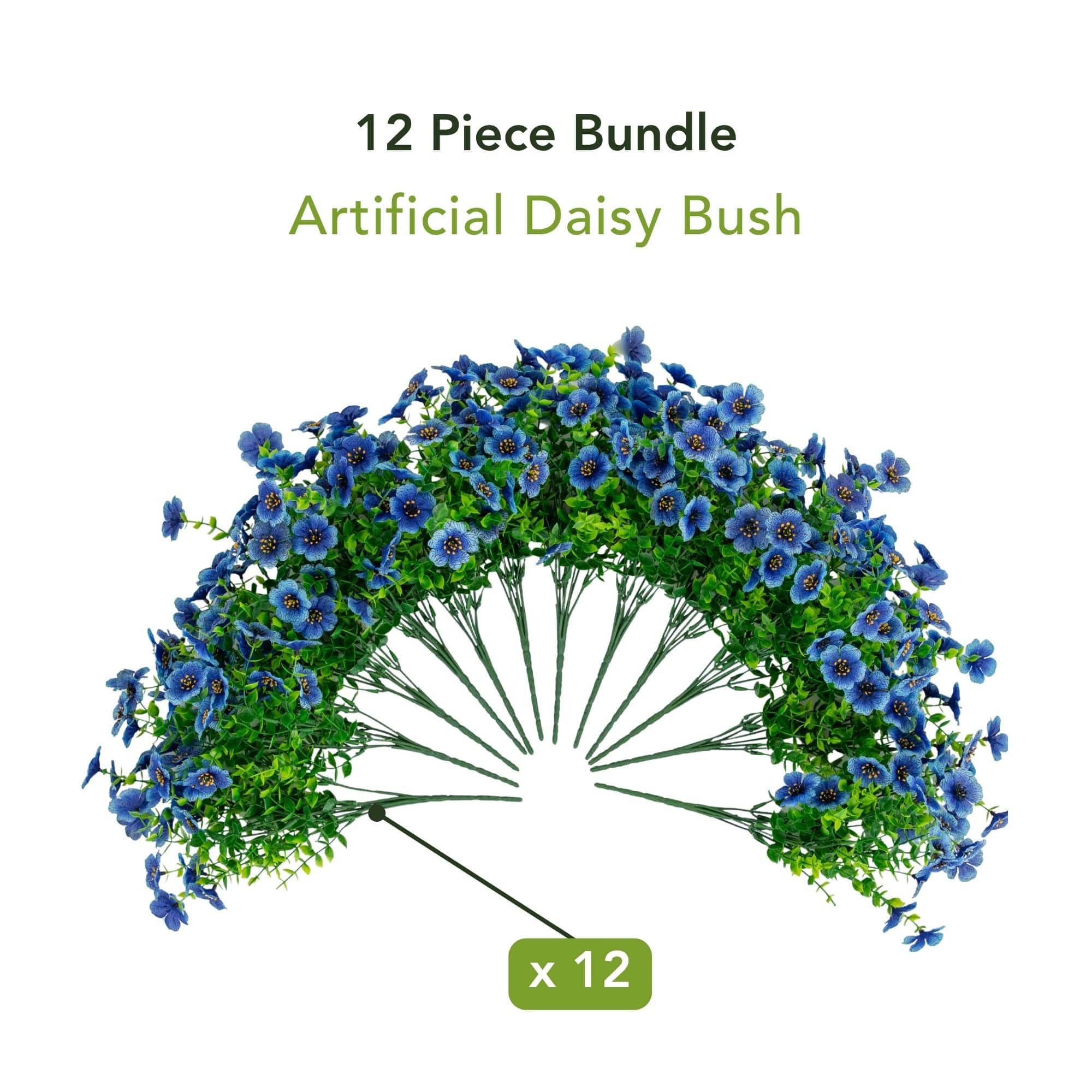 13" UV Resistant Artificial Daisy Bushes, 12ct.