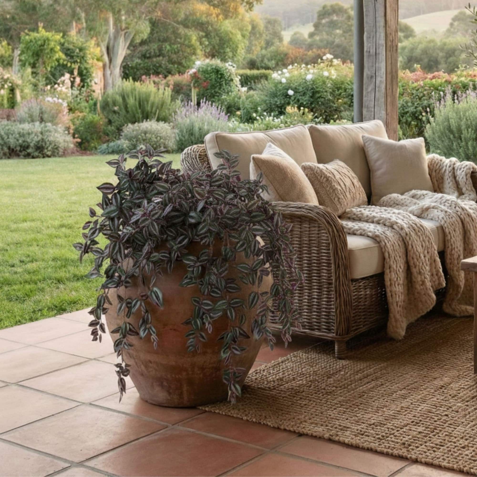 41" UV Resistant Artificial Wandering Jew Hanging Plant (Indoor/Outdoor)- Set of 3