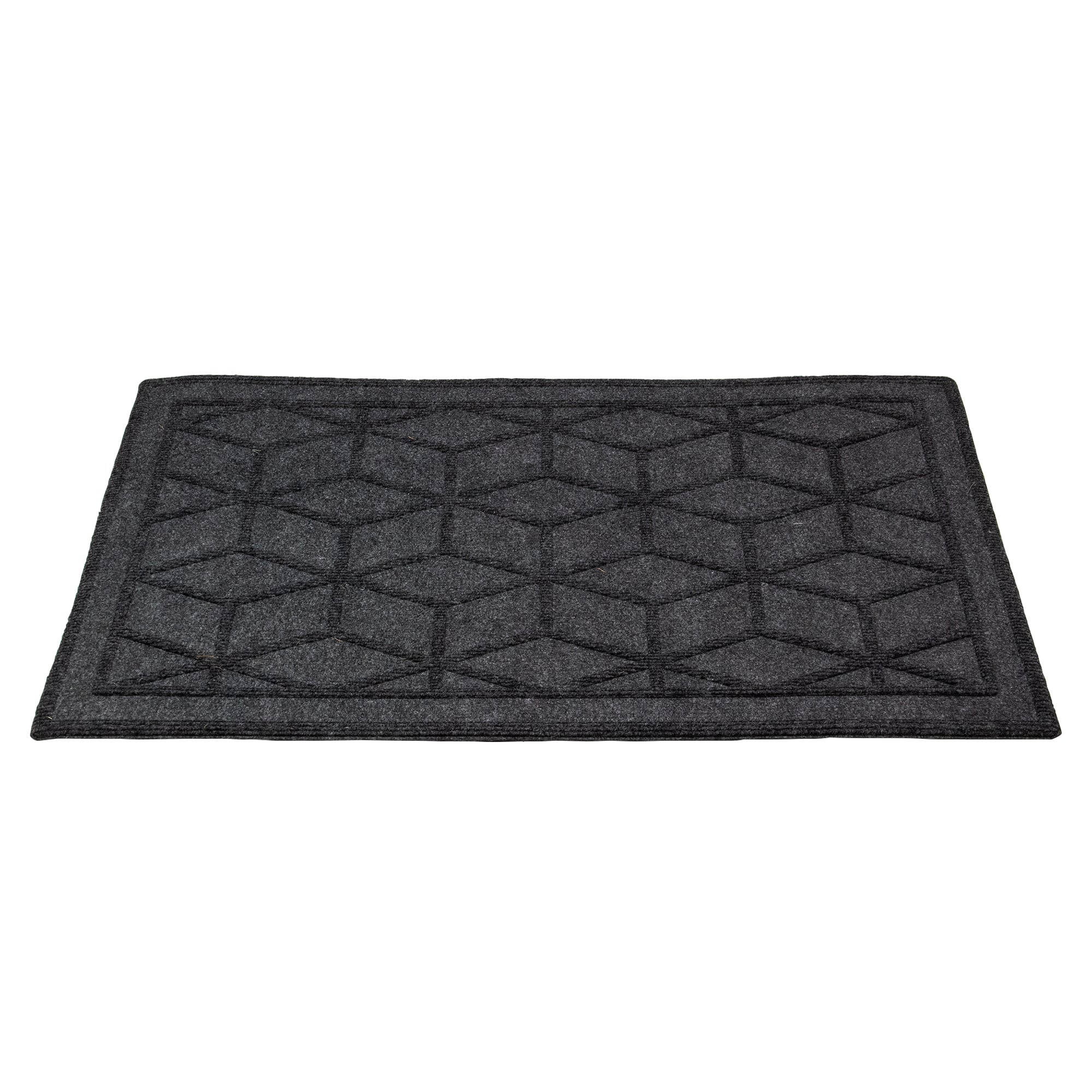 18" x 30" Gray Diamond Pattern Rectangular Coir Doormat