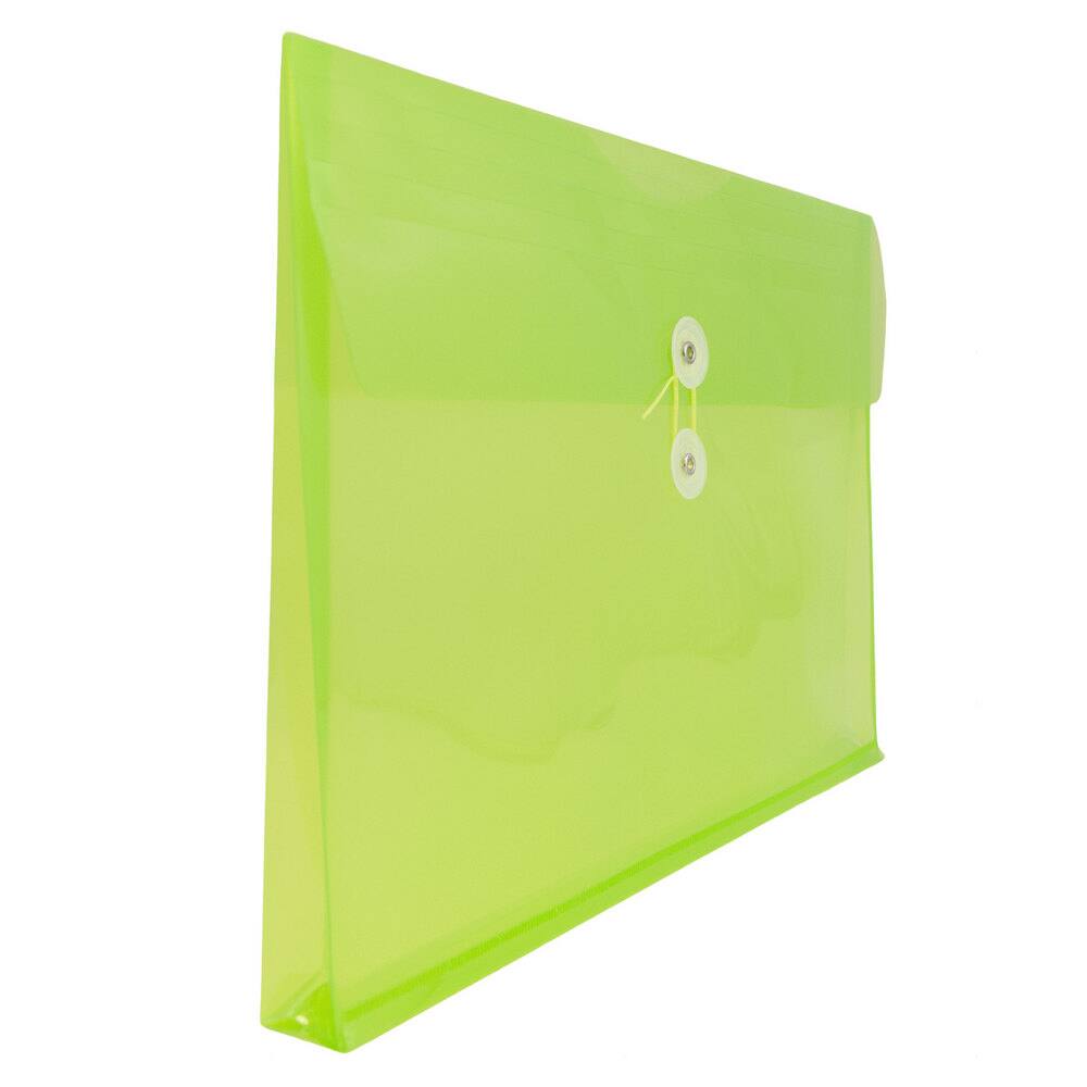 JAM Paper Letter Booklet Plastic Envelopes with Button & String Tie Closure