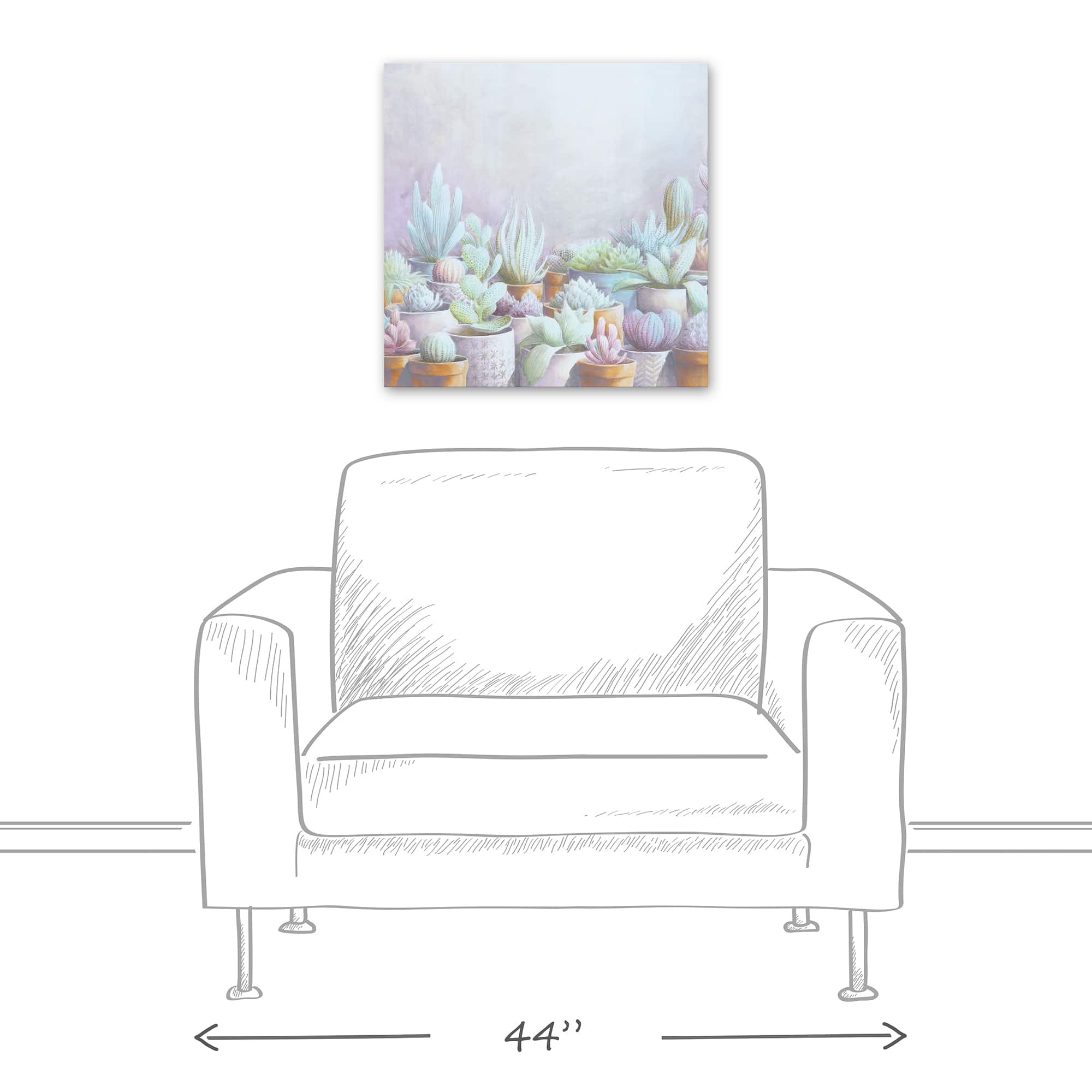 Cactus Pots 20" x 20" Canvas Wall Art