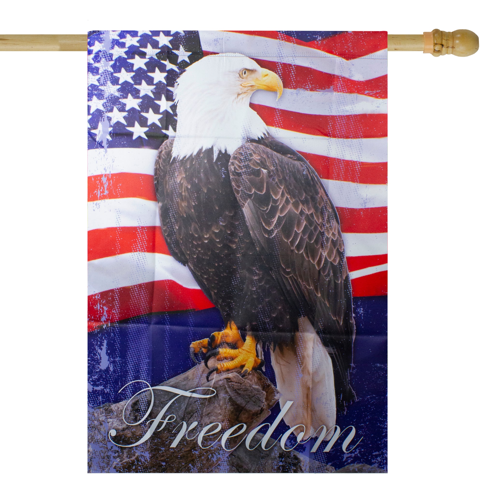 Freedom Bald Eagle Patriotic Outdoor House Flag 28" x 40"