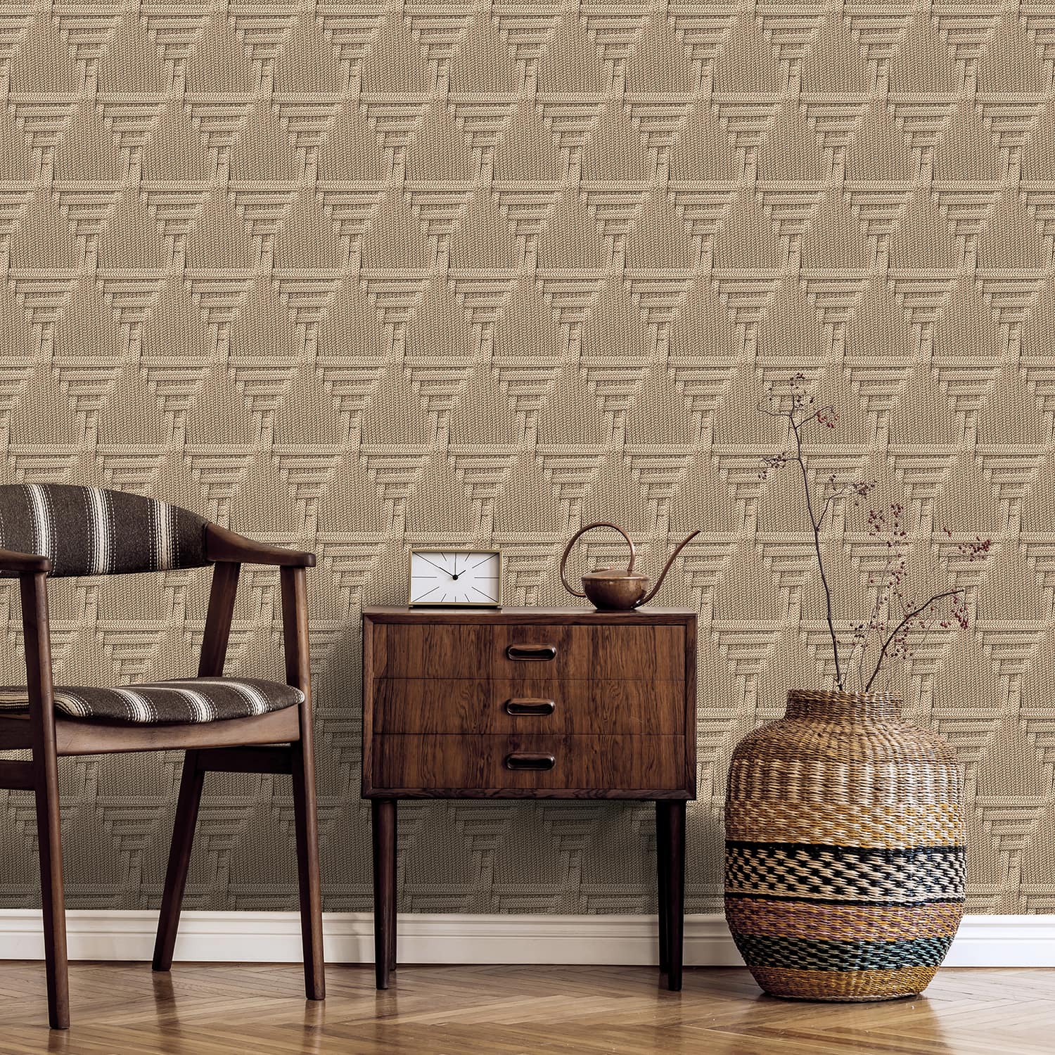 Designs Direct Rope Weave Diamond Wallpaper