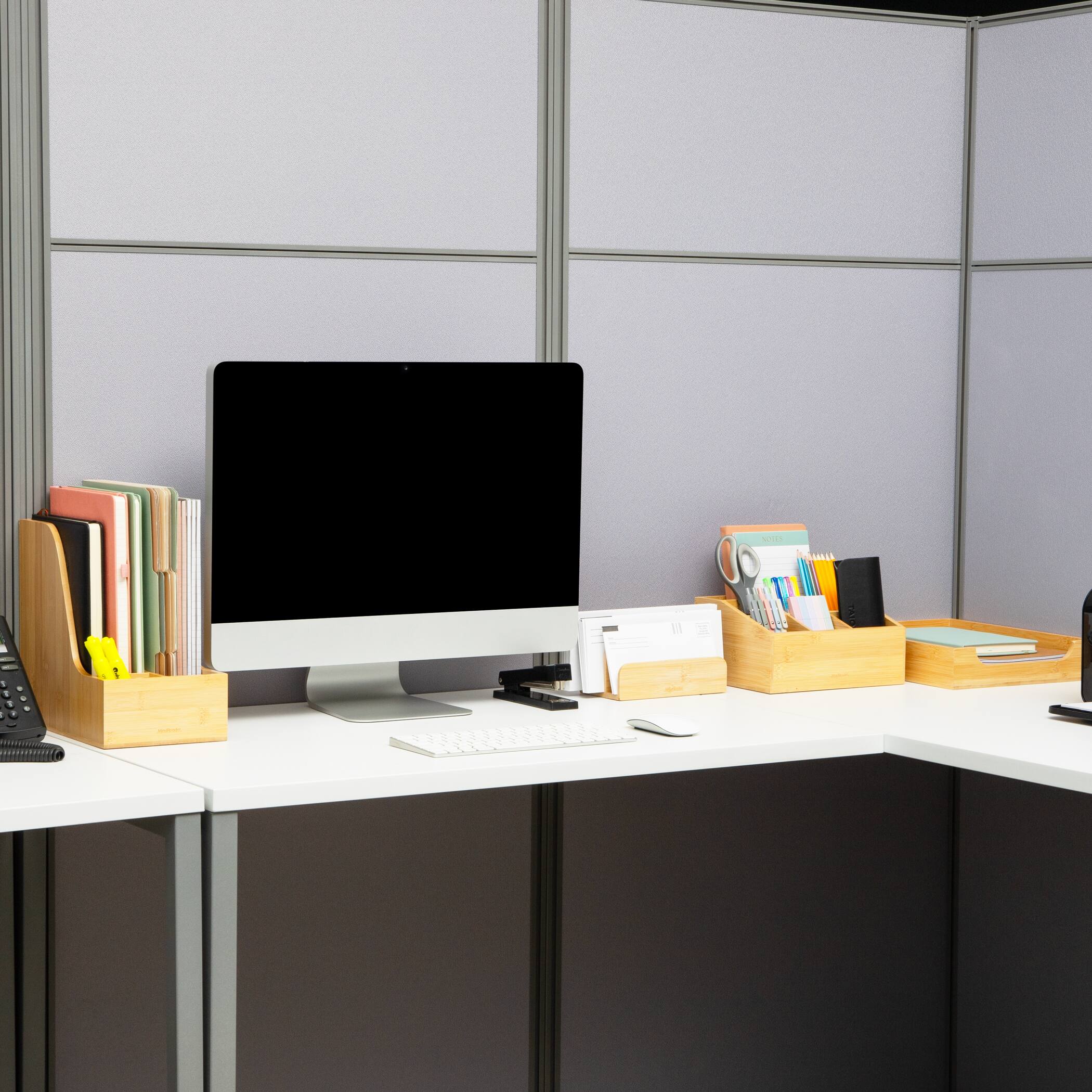 Mind Reader Paper Tray, Desktop Organizer, File Storage, Modern, Office, Bamboo, Brown