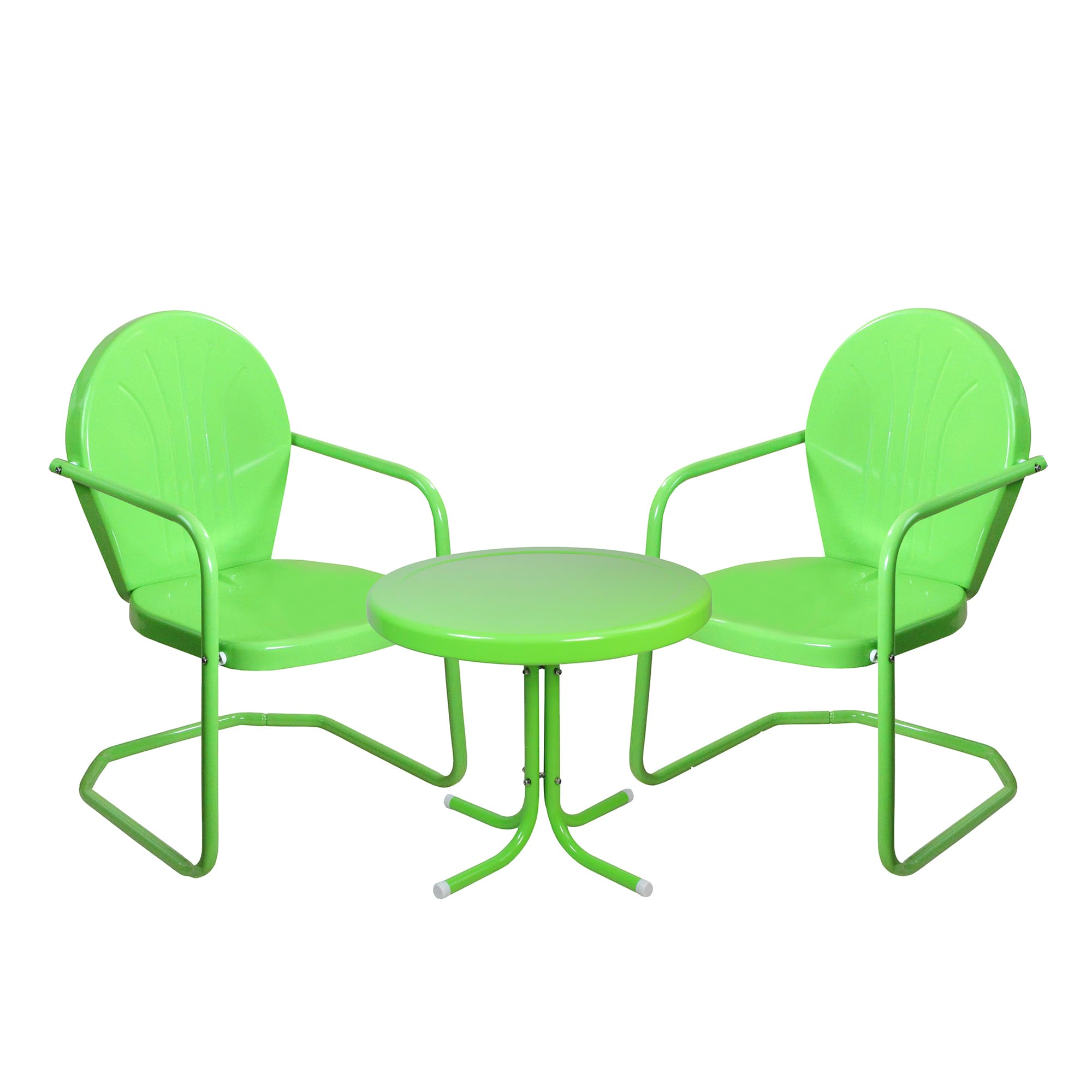 3-Piece Retro Metal Tulip Chairs & Side Table Outdoor Set