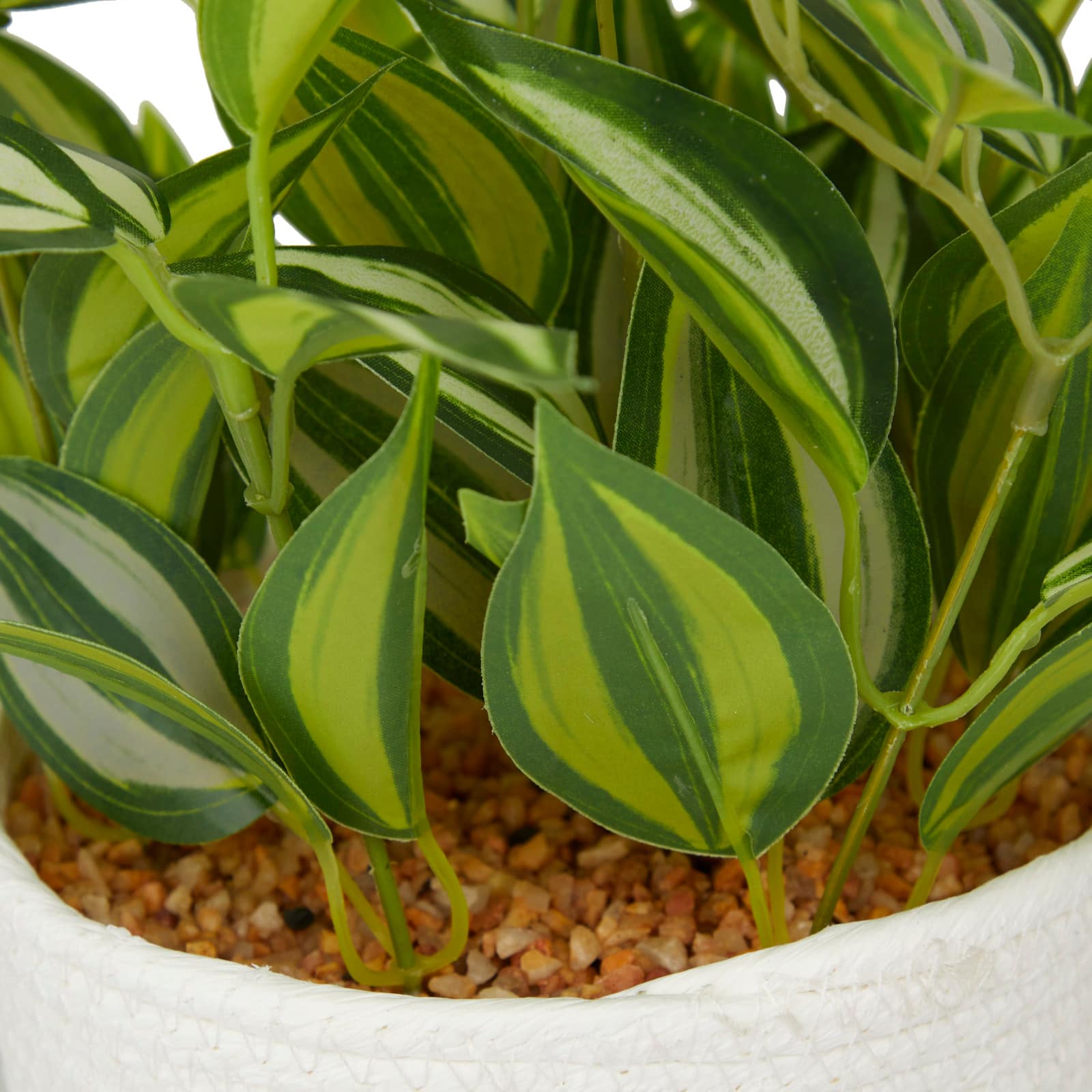 16" Potted Green Rattan Coastal Artificial Foliage