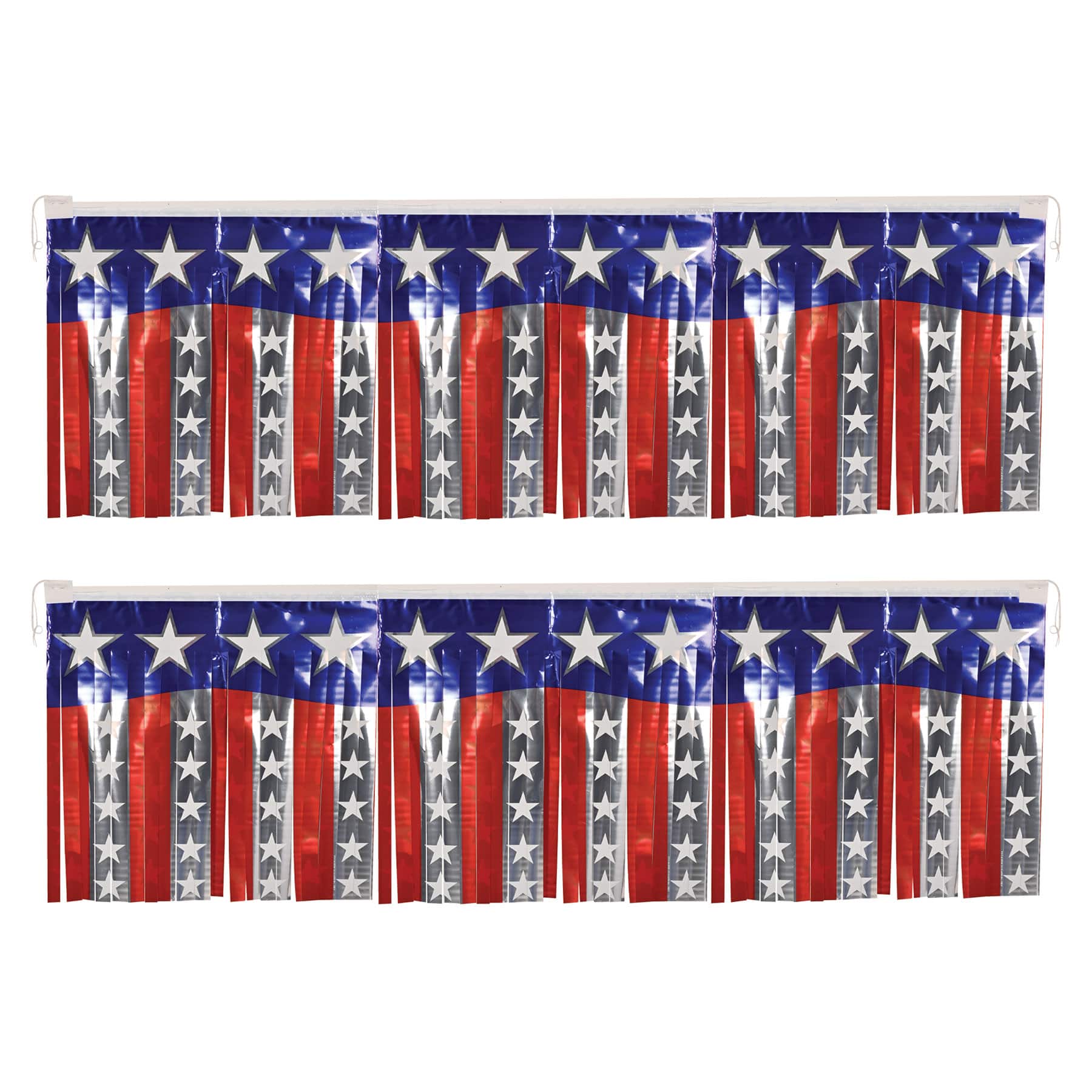Beistle 4ft. Metallic Stars & Stripes Fringe Banners, 2ct.