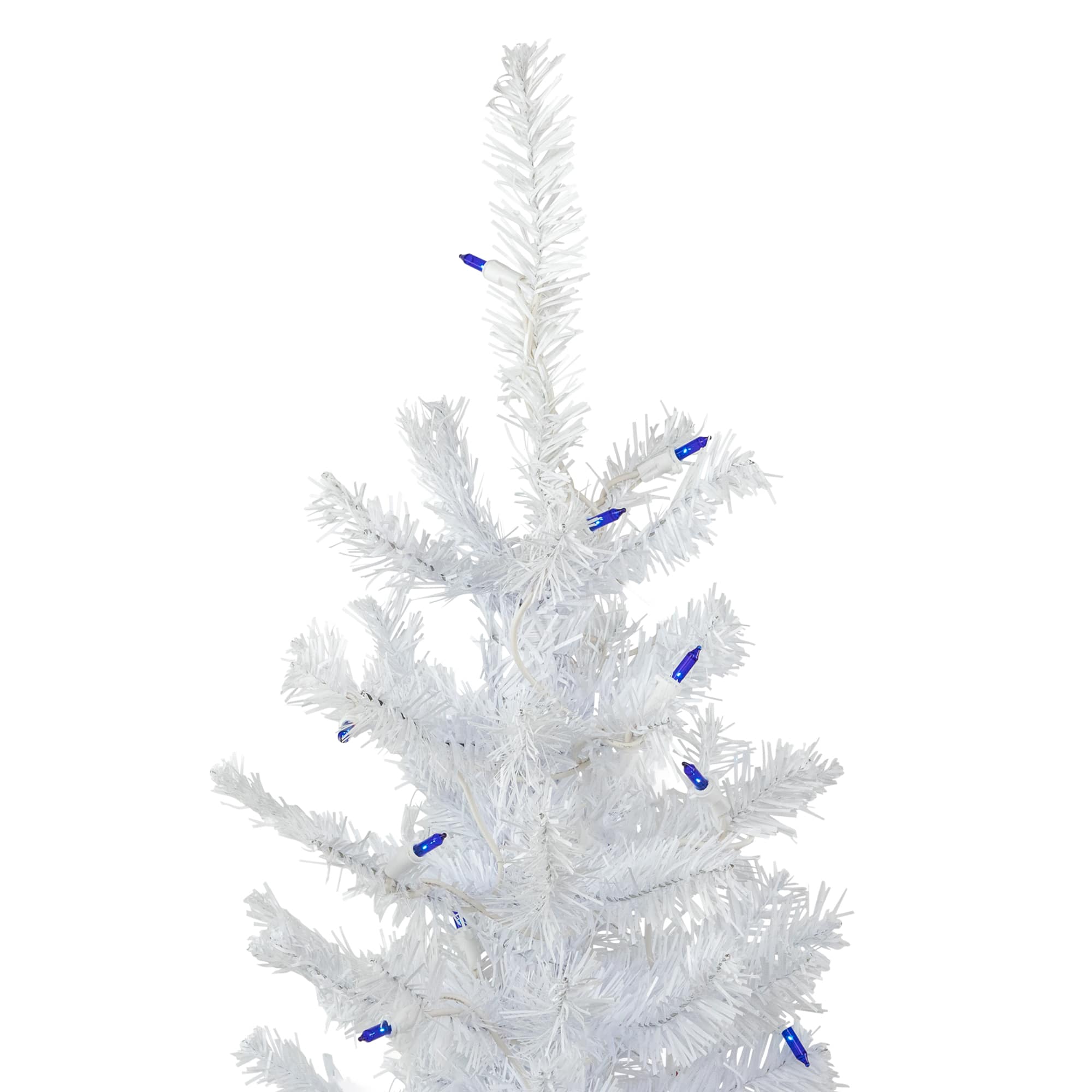 4ft. Pre-Lit Woodbury White Pine Artificial Christmas Tree, Blue Lights
