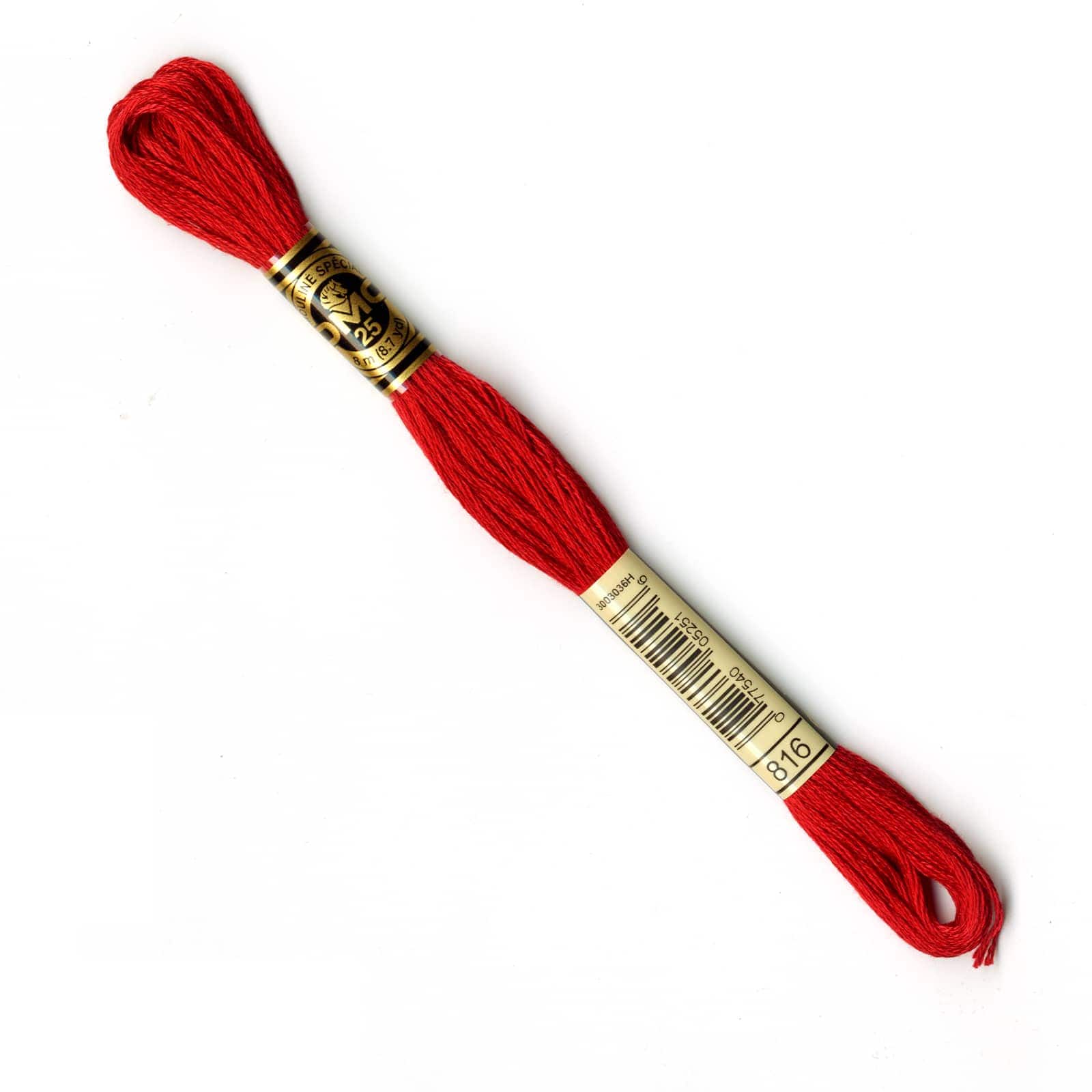 DMC® 117 6 Strand Cotton Embroidery Floss, Red, Color: 816 Garnet