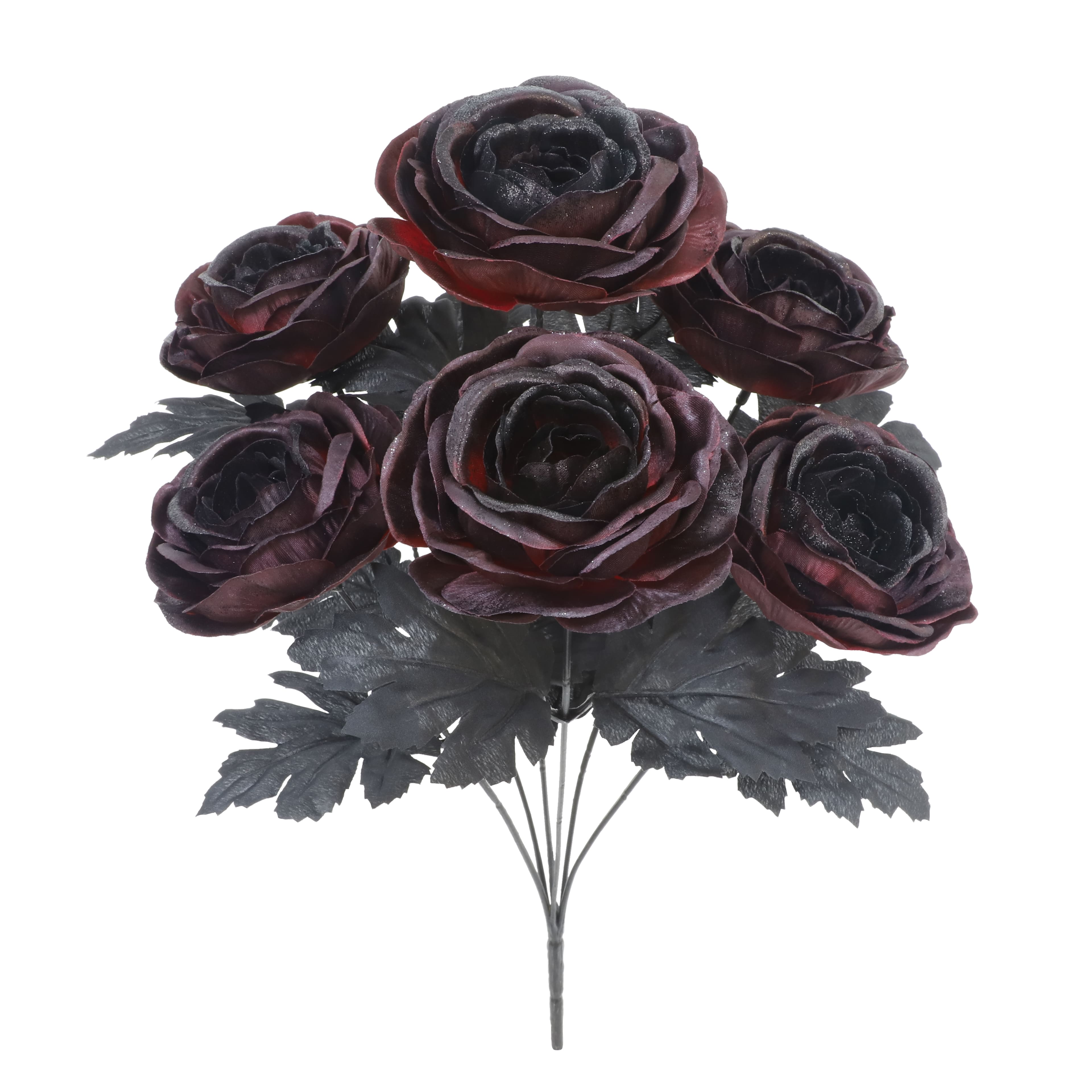 17.5" Black & Wine Ranunculus Bush by Ashland®