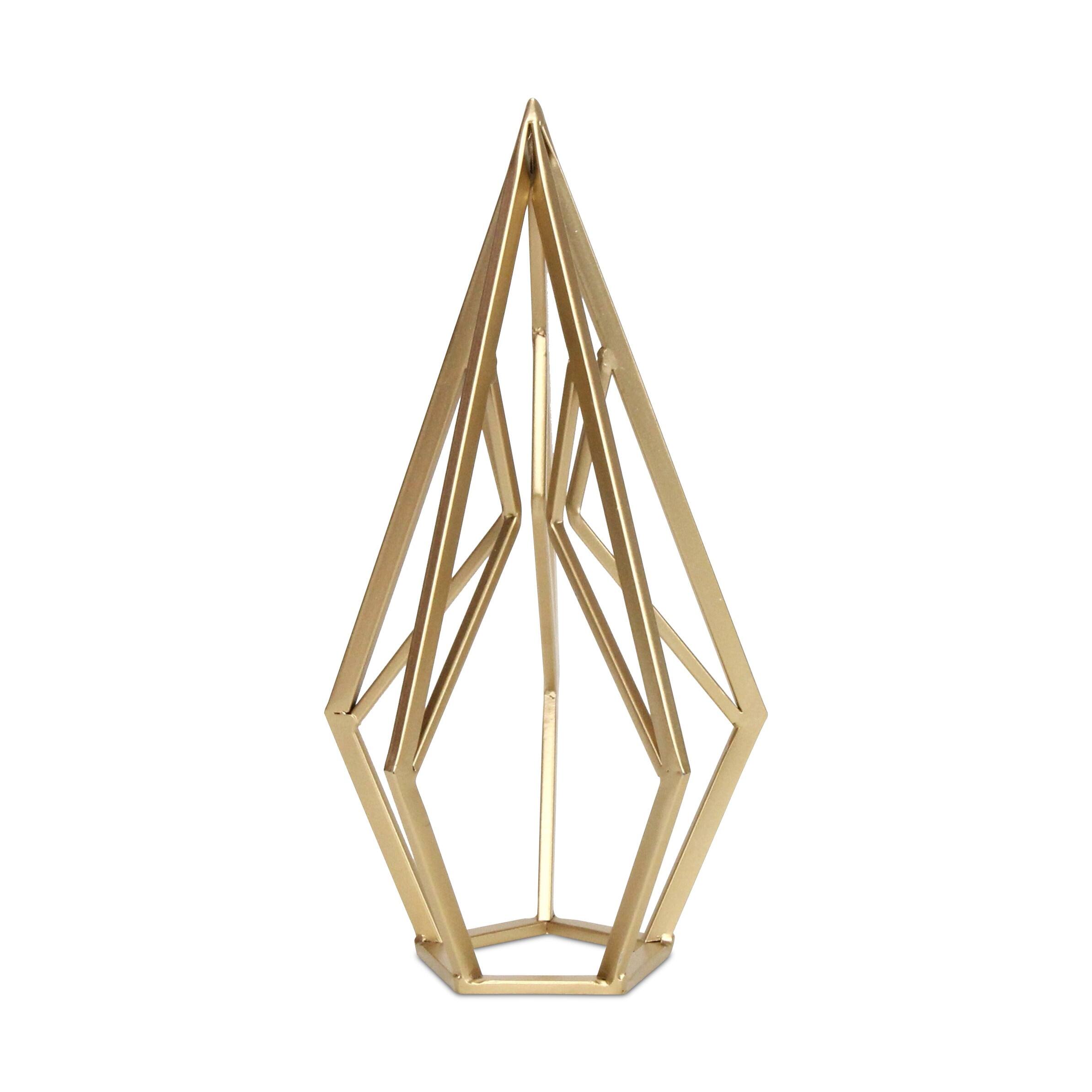 HomeRoots Gold Open Geometric Metal Tabletop Sculpture