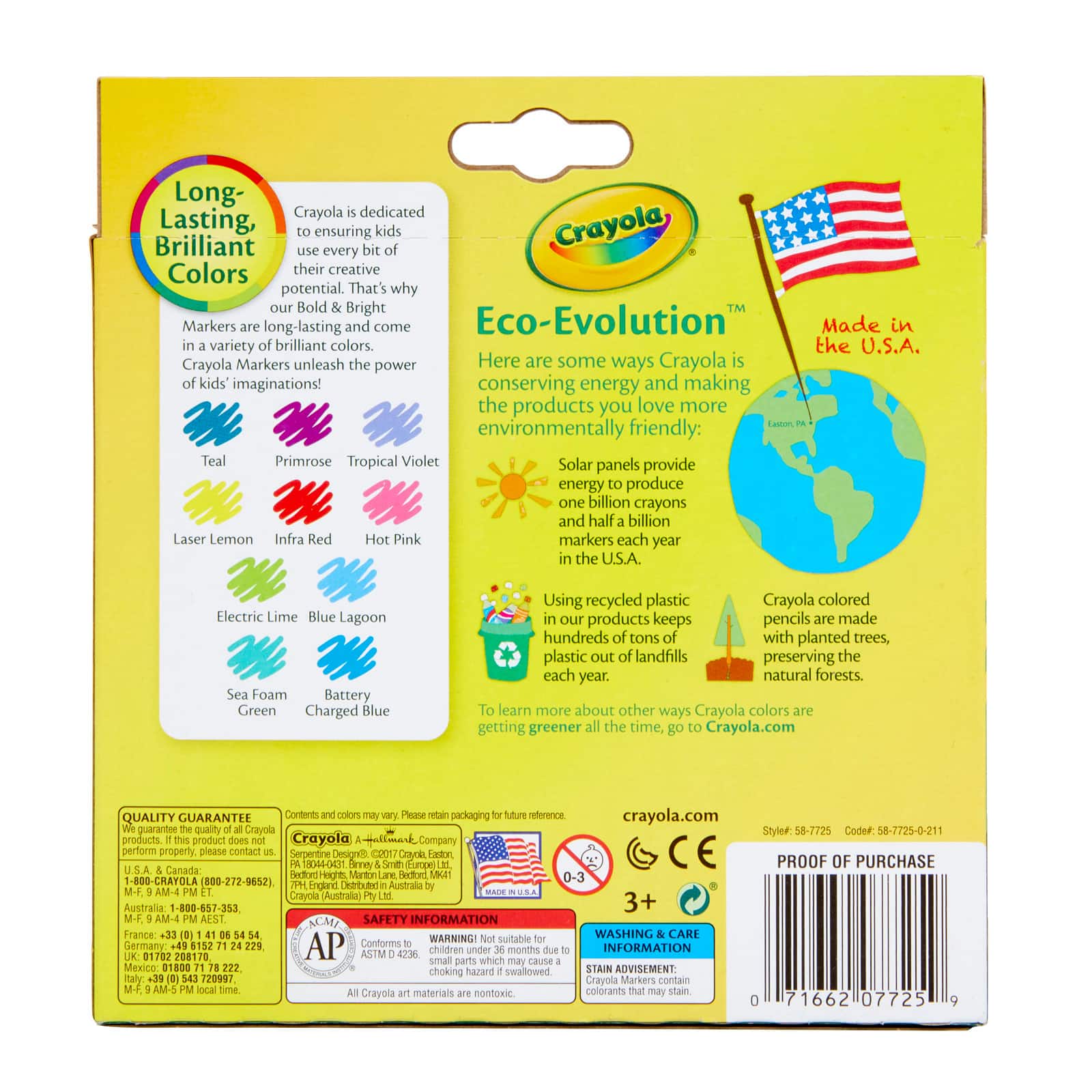 Crayola® Bold & Bright Colors Broad Line Markers, 6 Packs of 10