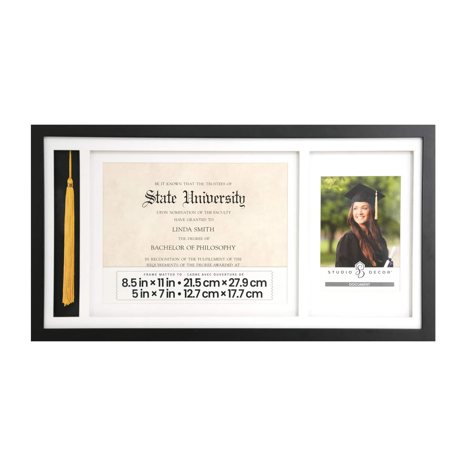Black Graduation Certificate, Tassel & 5" x 7" Frame by Studio Décor®