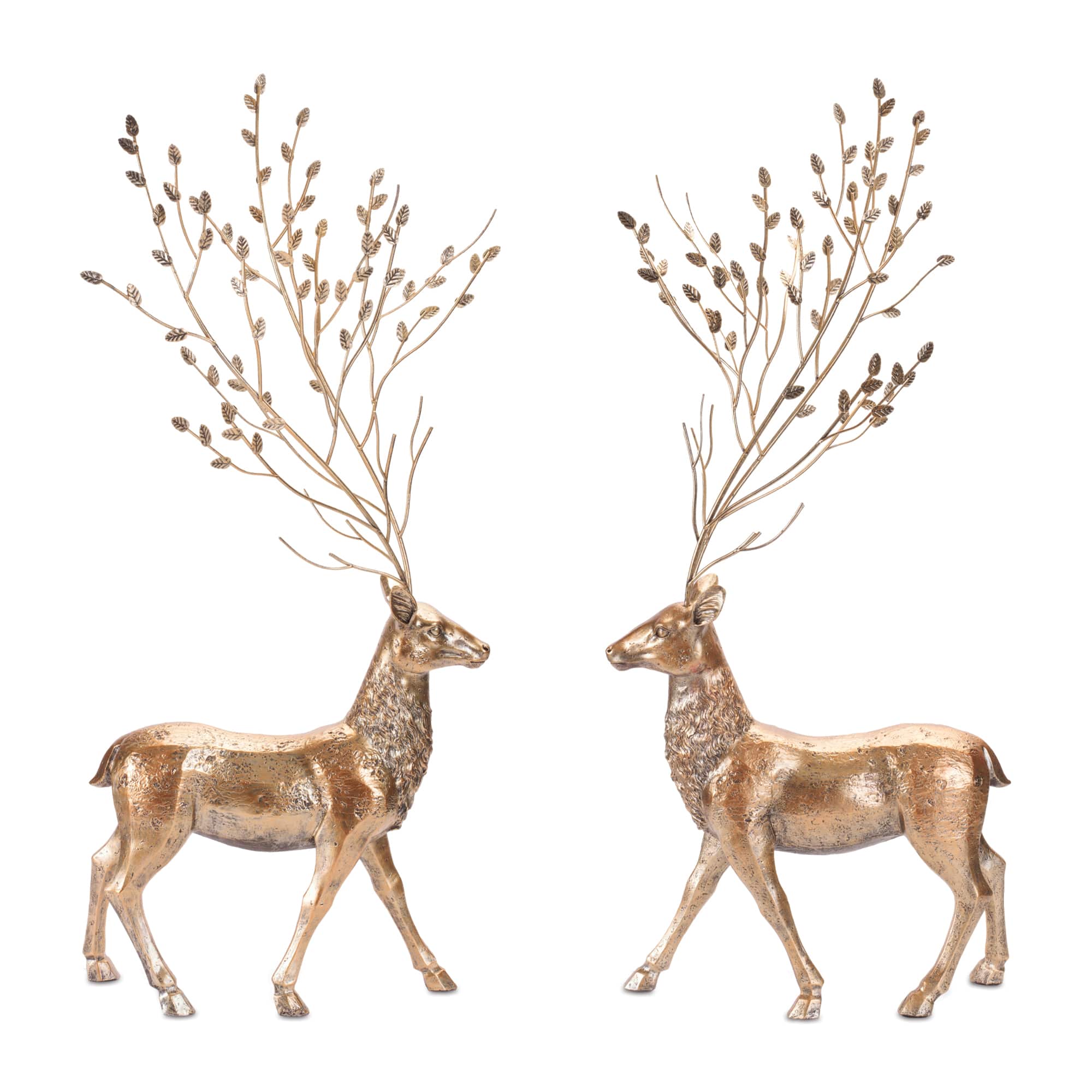 Melrose 39" Deer Figurines with Branch Antlers, 2ct.