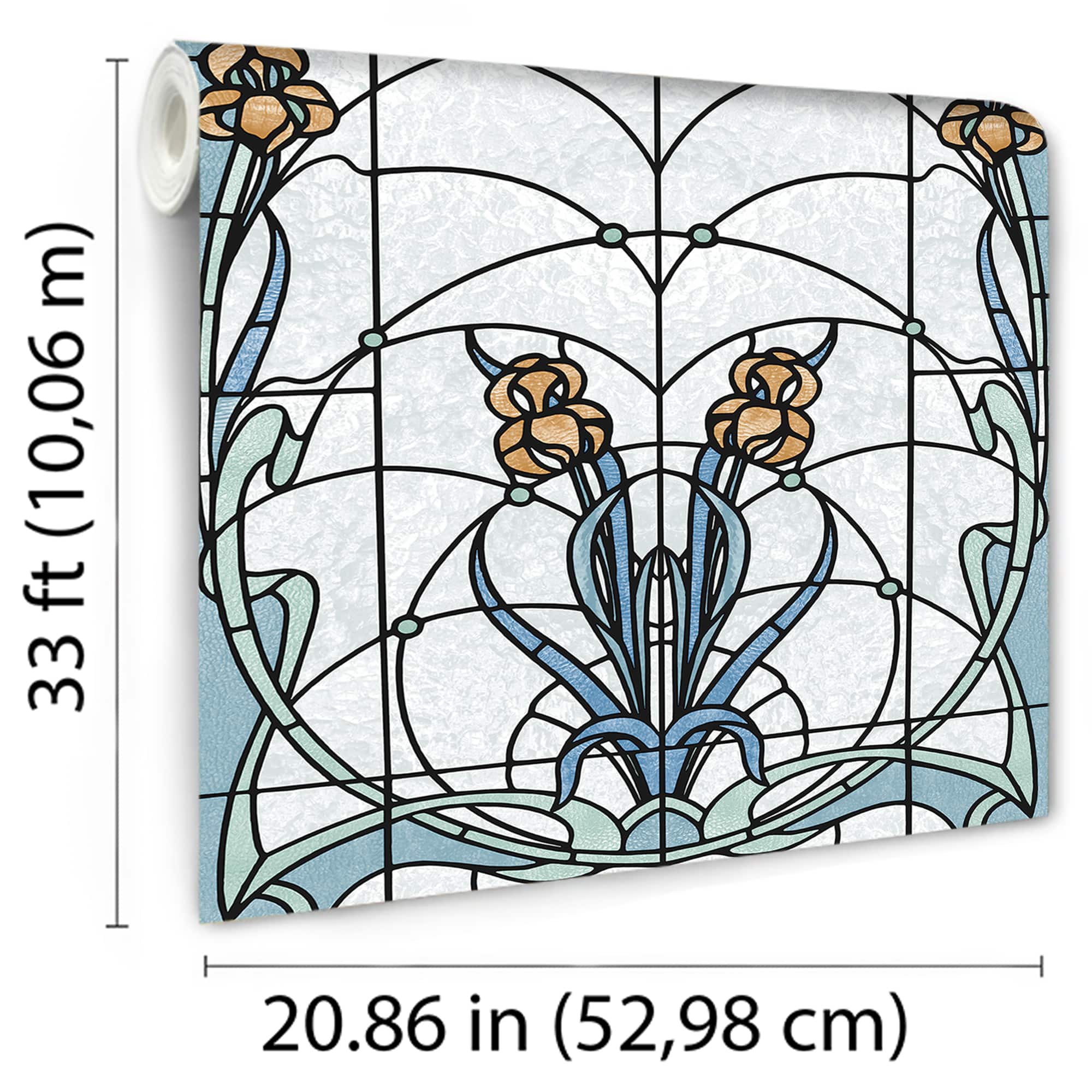 Designs Direct Floral Stained Glass Flower Wallpaper