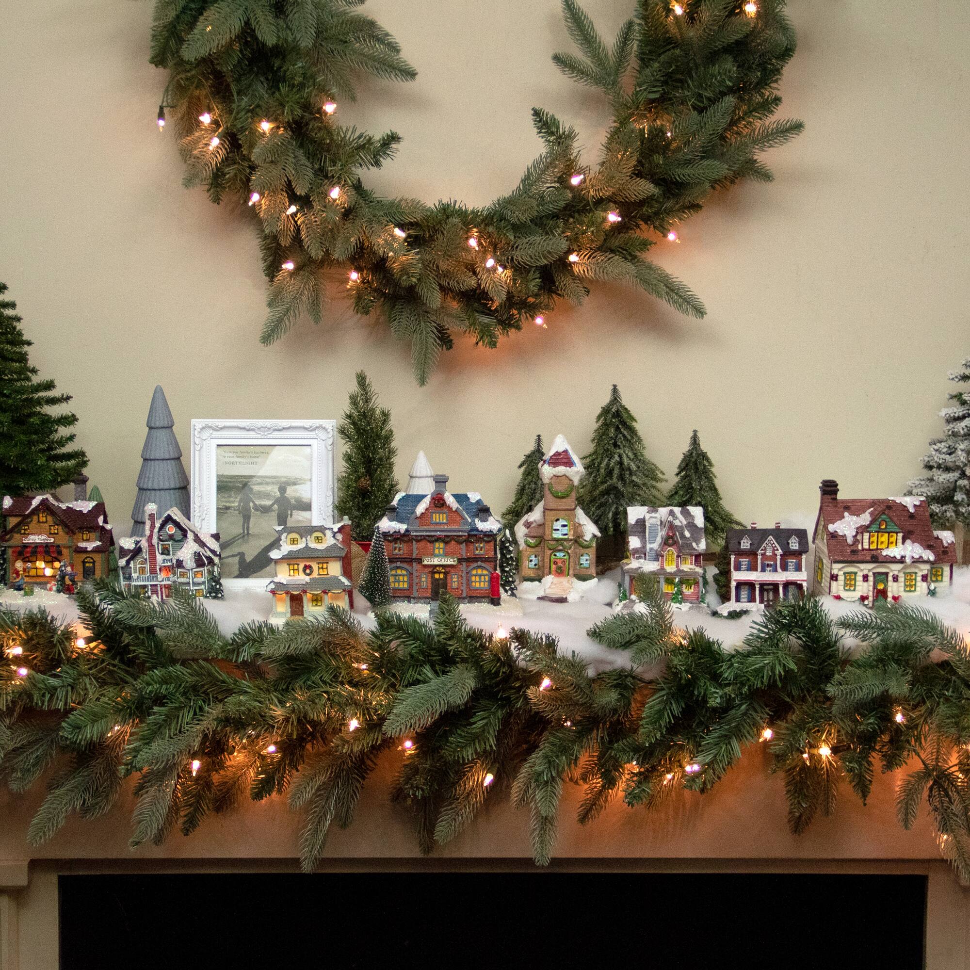 7" Red LED Lighted Post Office Christmas Village Decoration